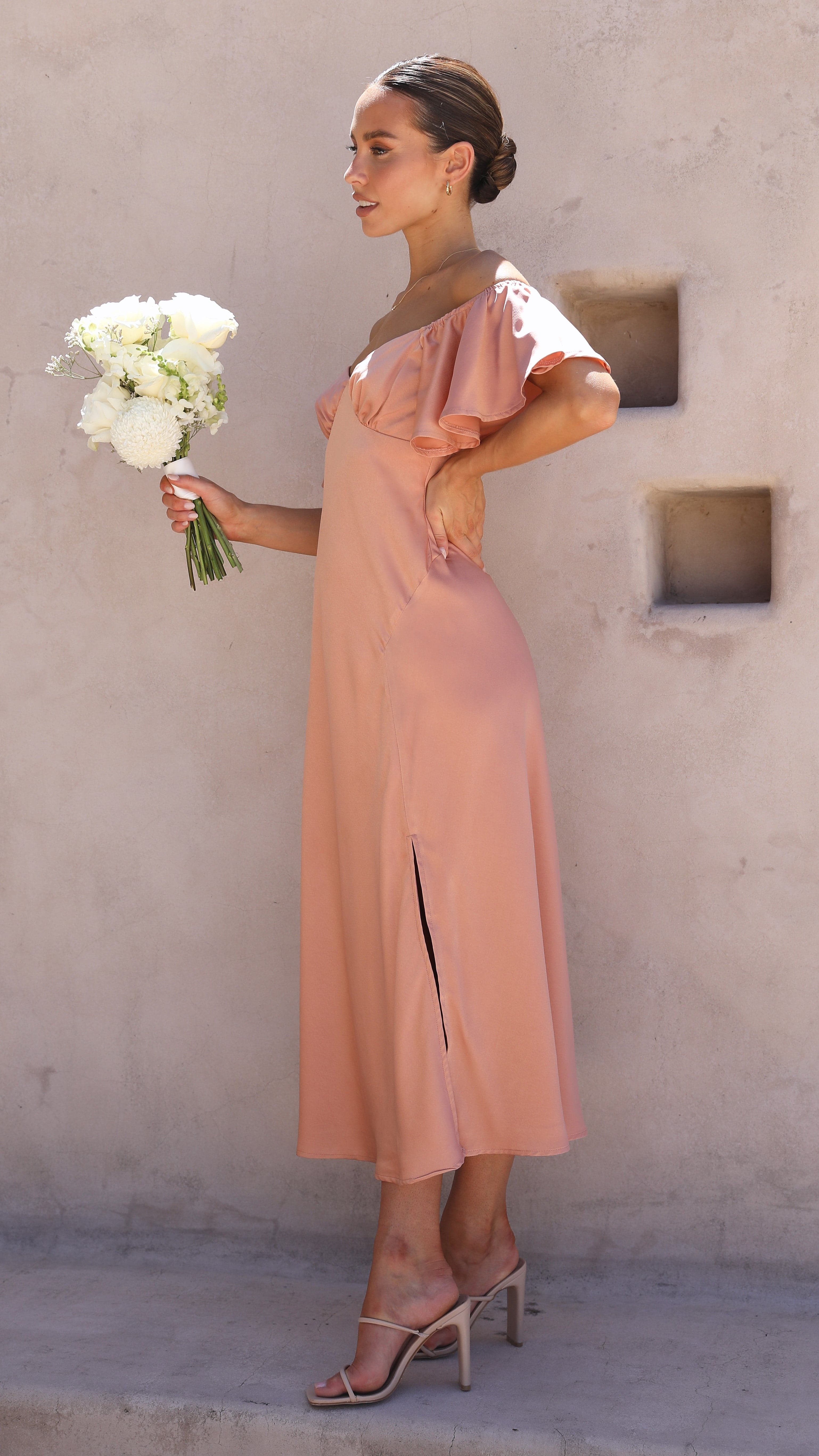 Louisa Midi Dress - Desert Rose-Sunshines Bliss
