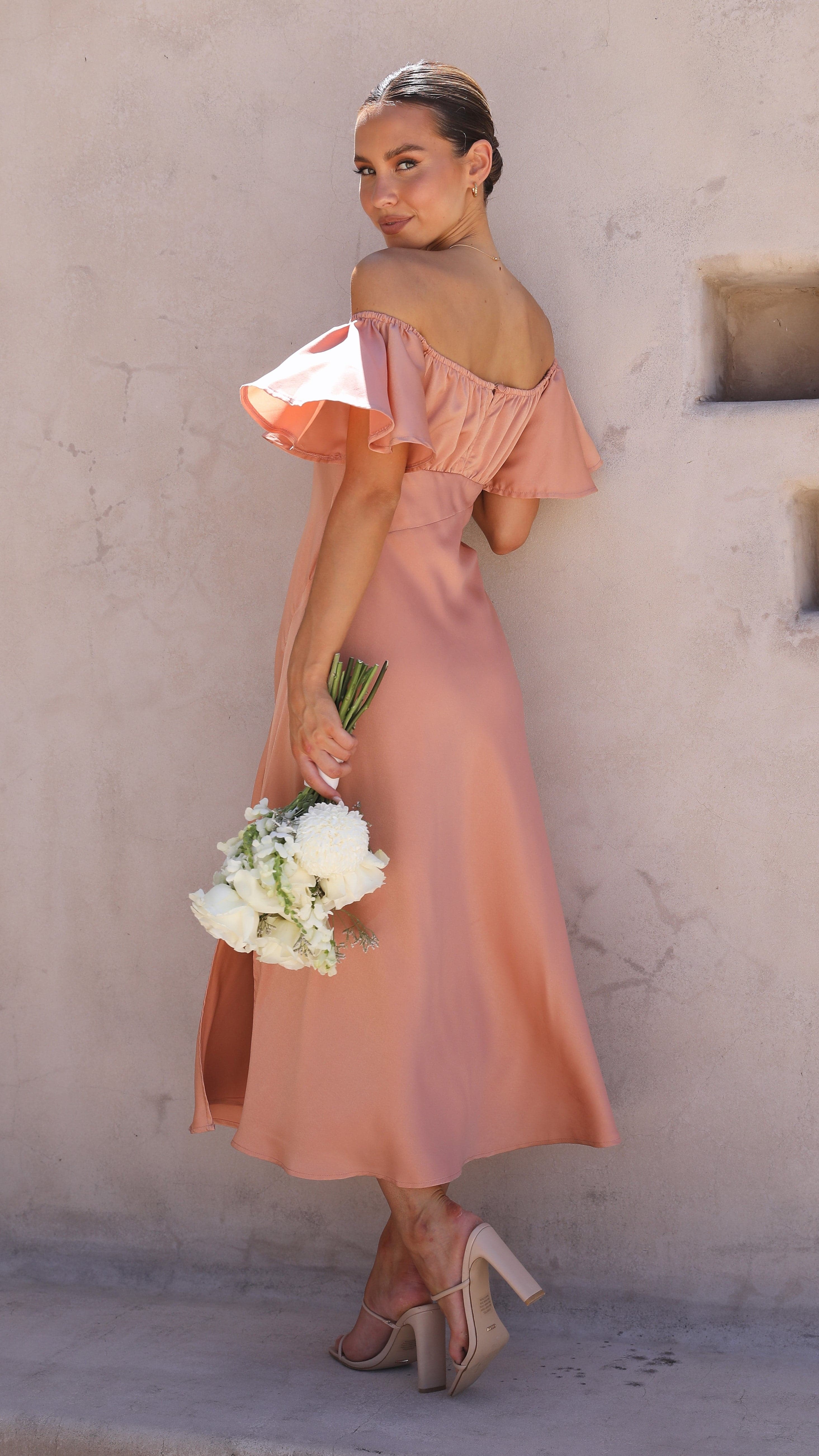 Louisa Midi Dress - Desert Rose-Sunshines Bliss