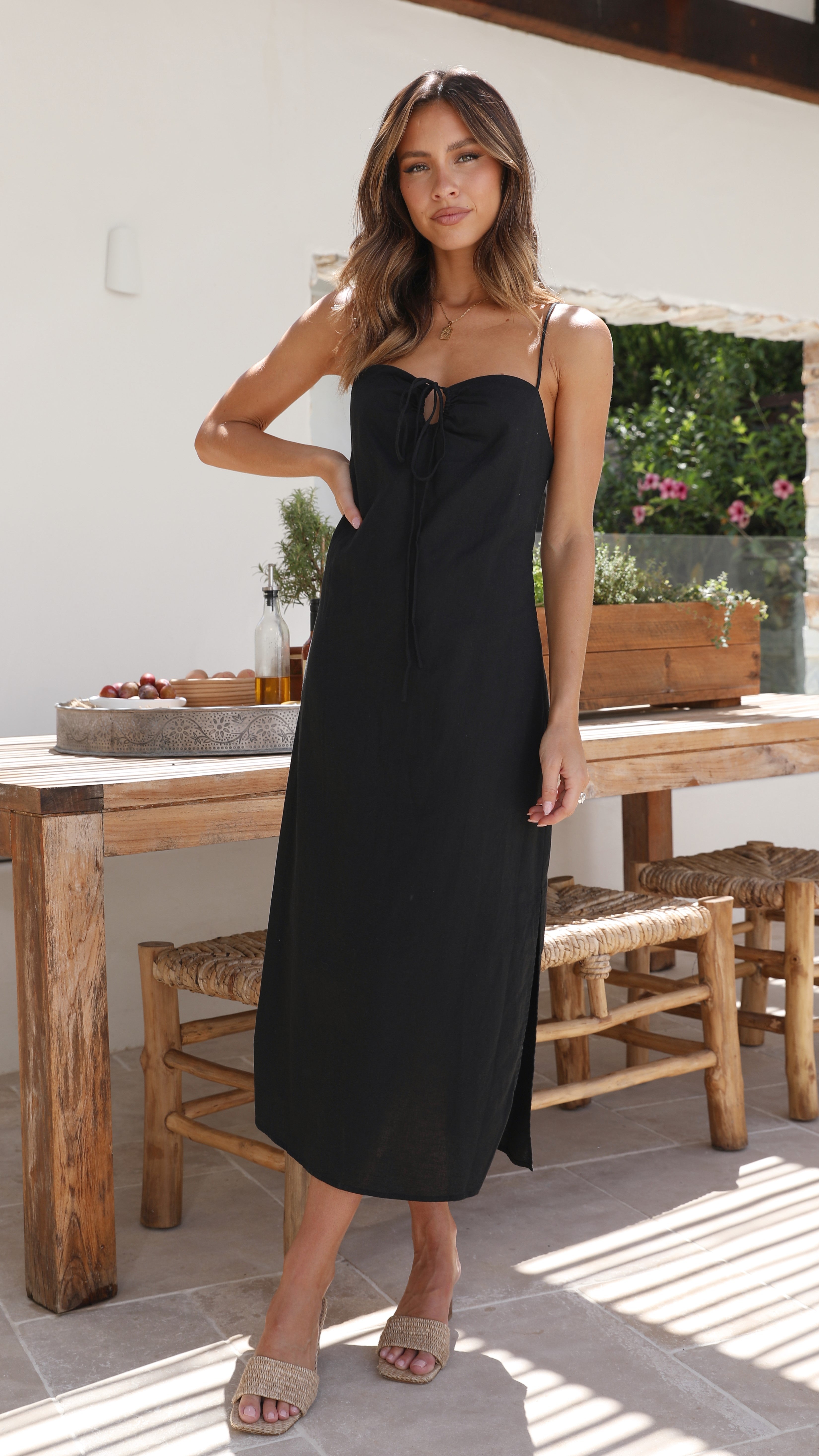 Neri Midi Dress - Black-Sunshines Bliss