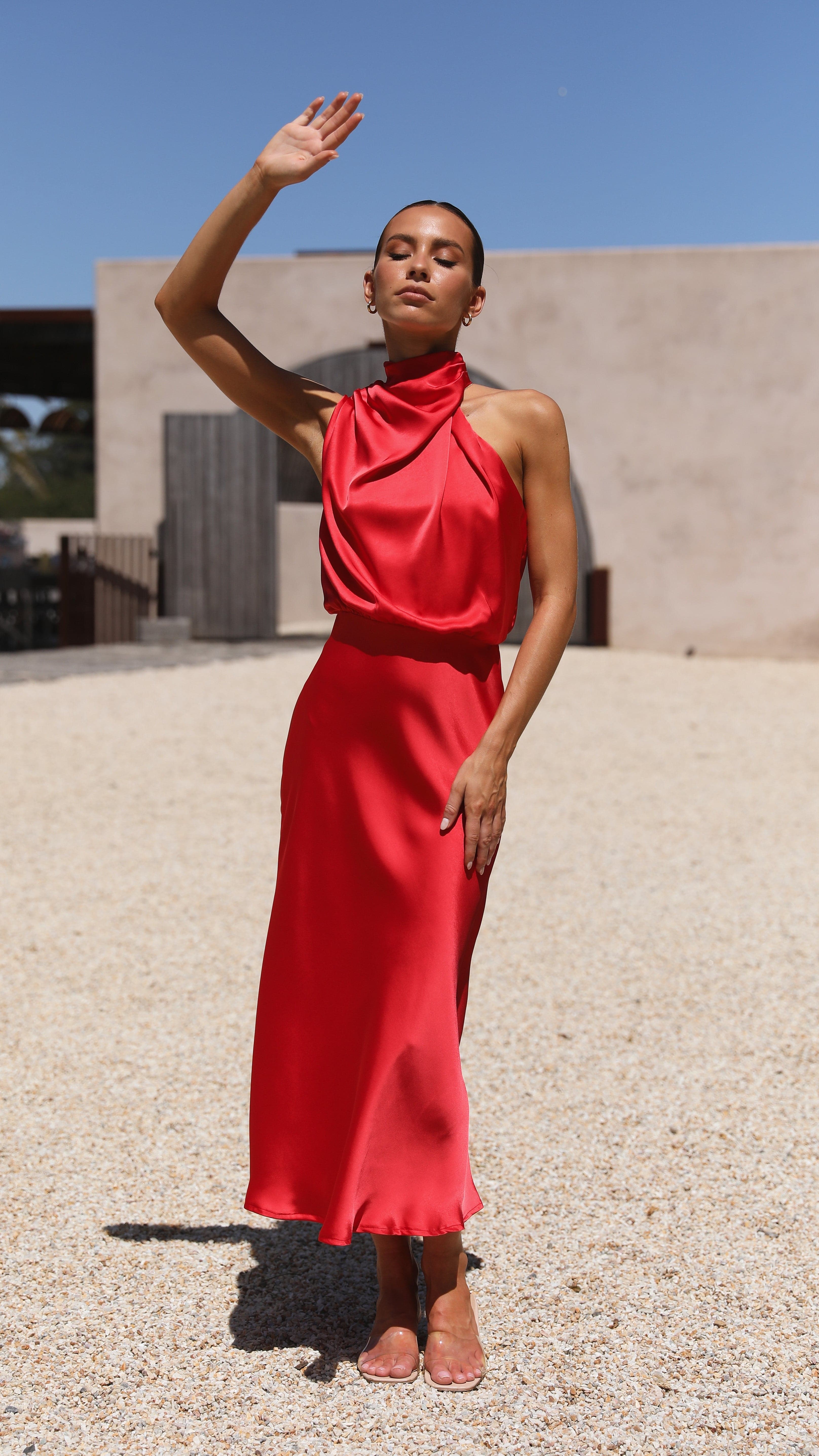 Esther Maxi Dress - Red-Sunshines Bliss
