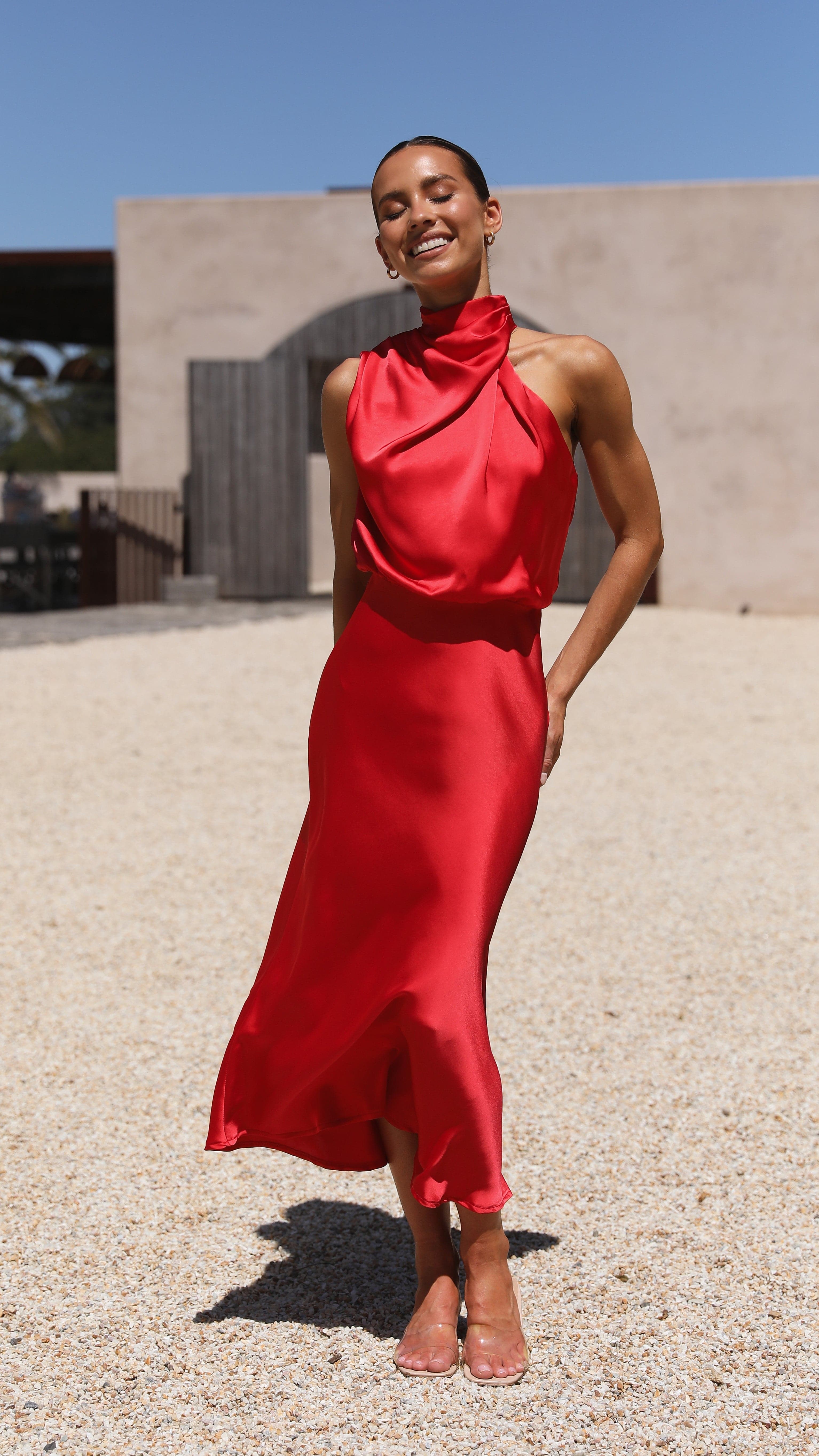 Esther Maxi Dress - Red-Sunshines Bliss