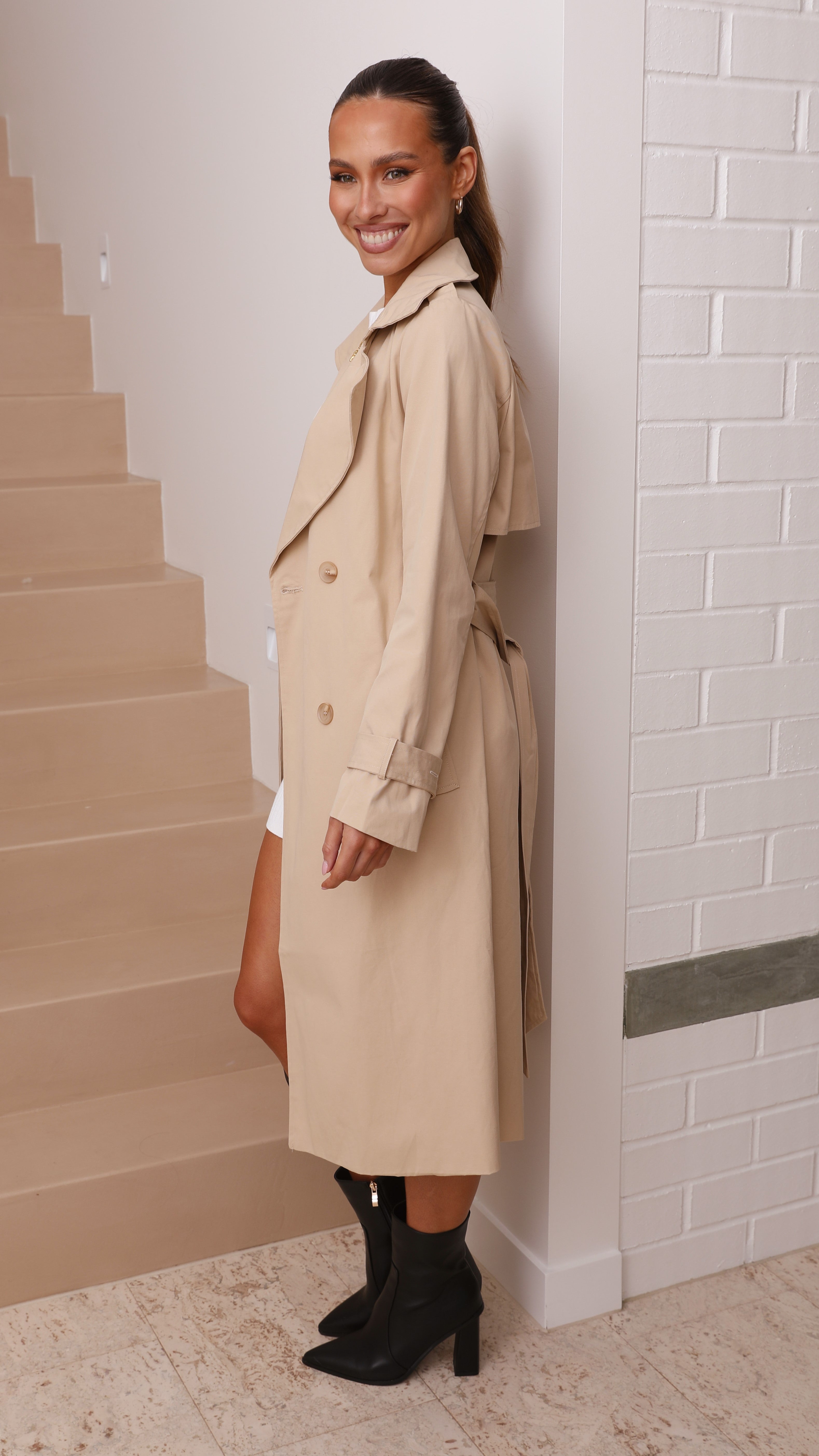 Byron Trench Coat - Camel-Sunshines Bliss