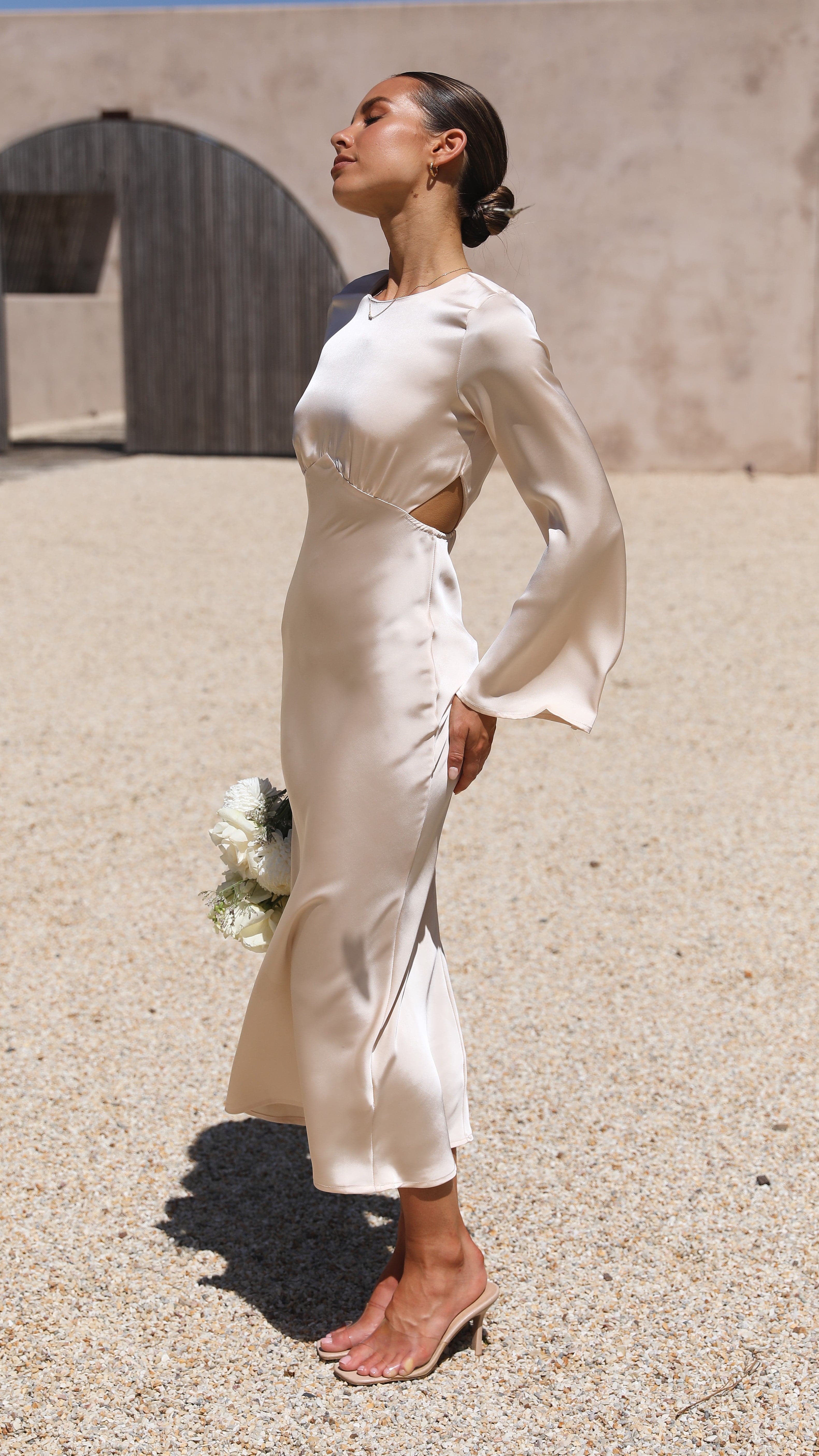 Aubrey Midi Dress - Champagne-Sunshines Bliss