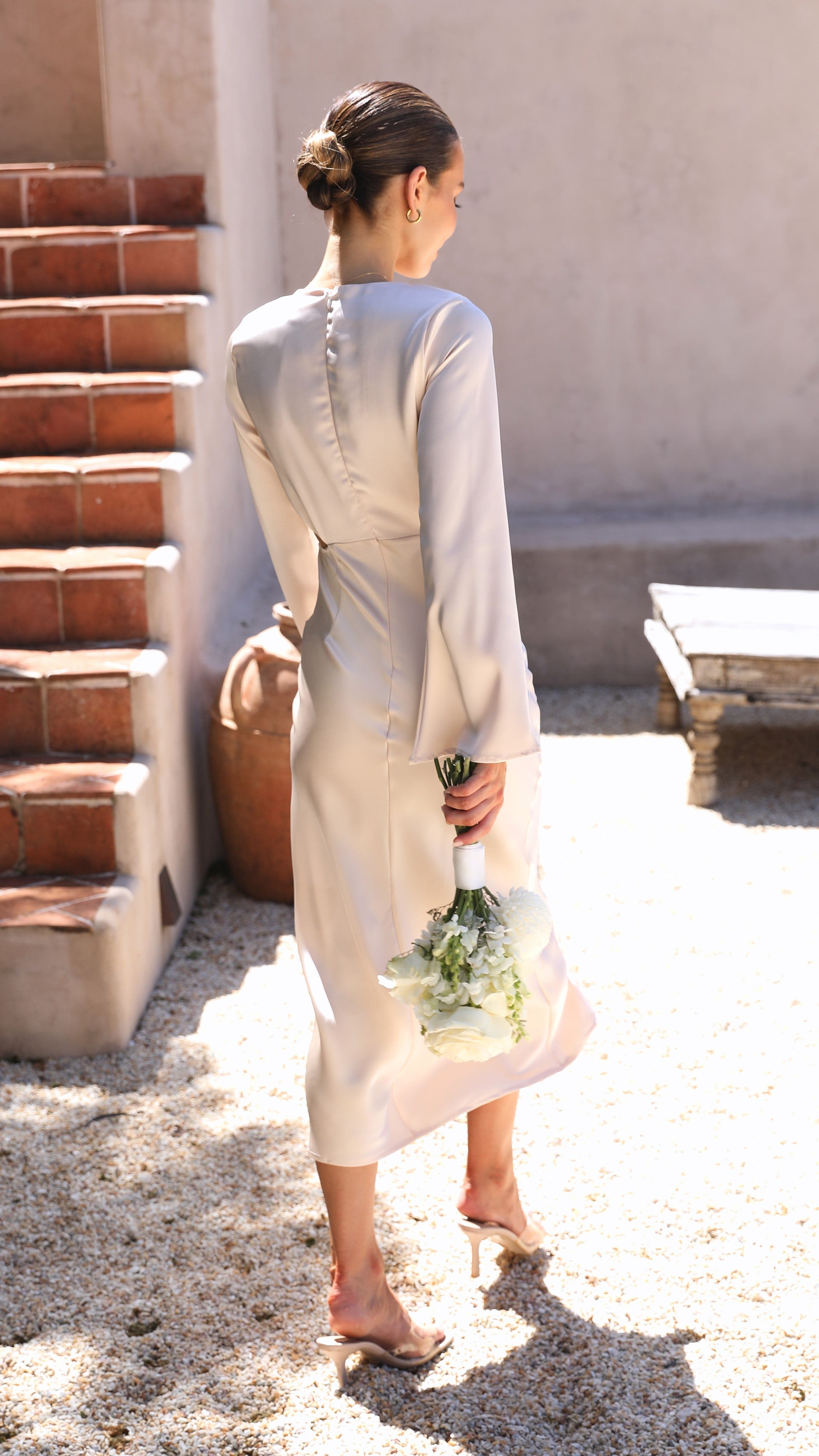 Aubrey Midi Dress - Champagne-Sunshines Bliss