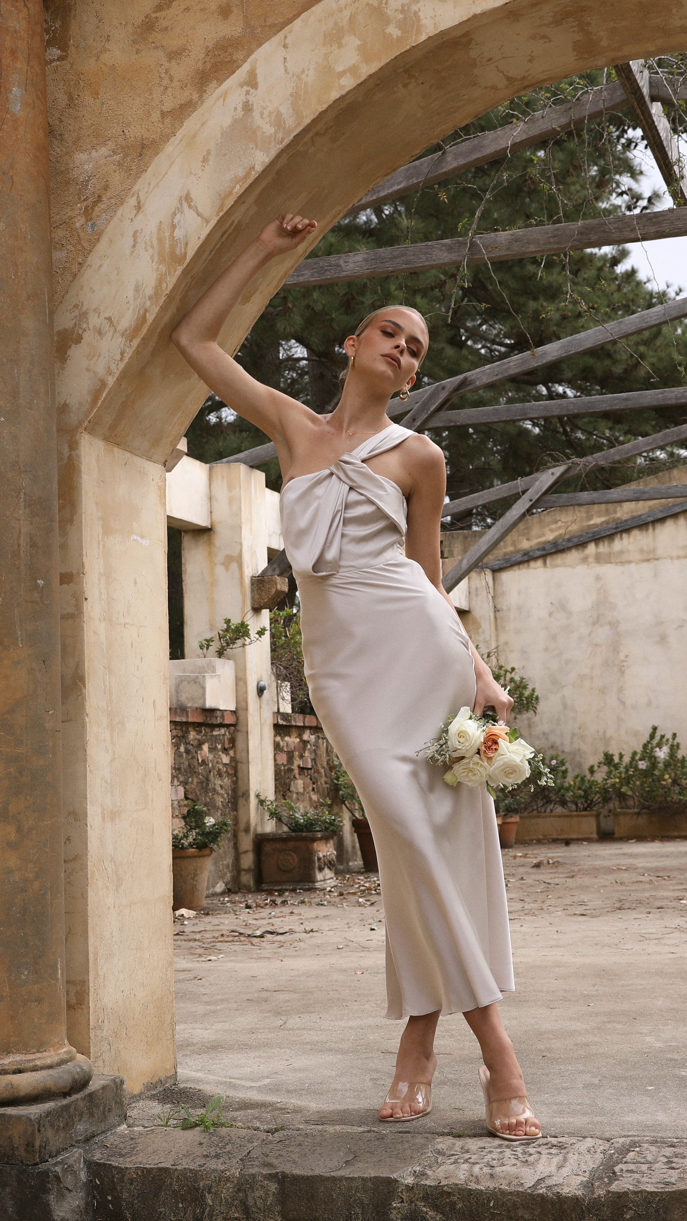 Sabine Midi Dress - Champagne-Sunshines Bliss