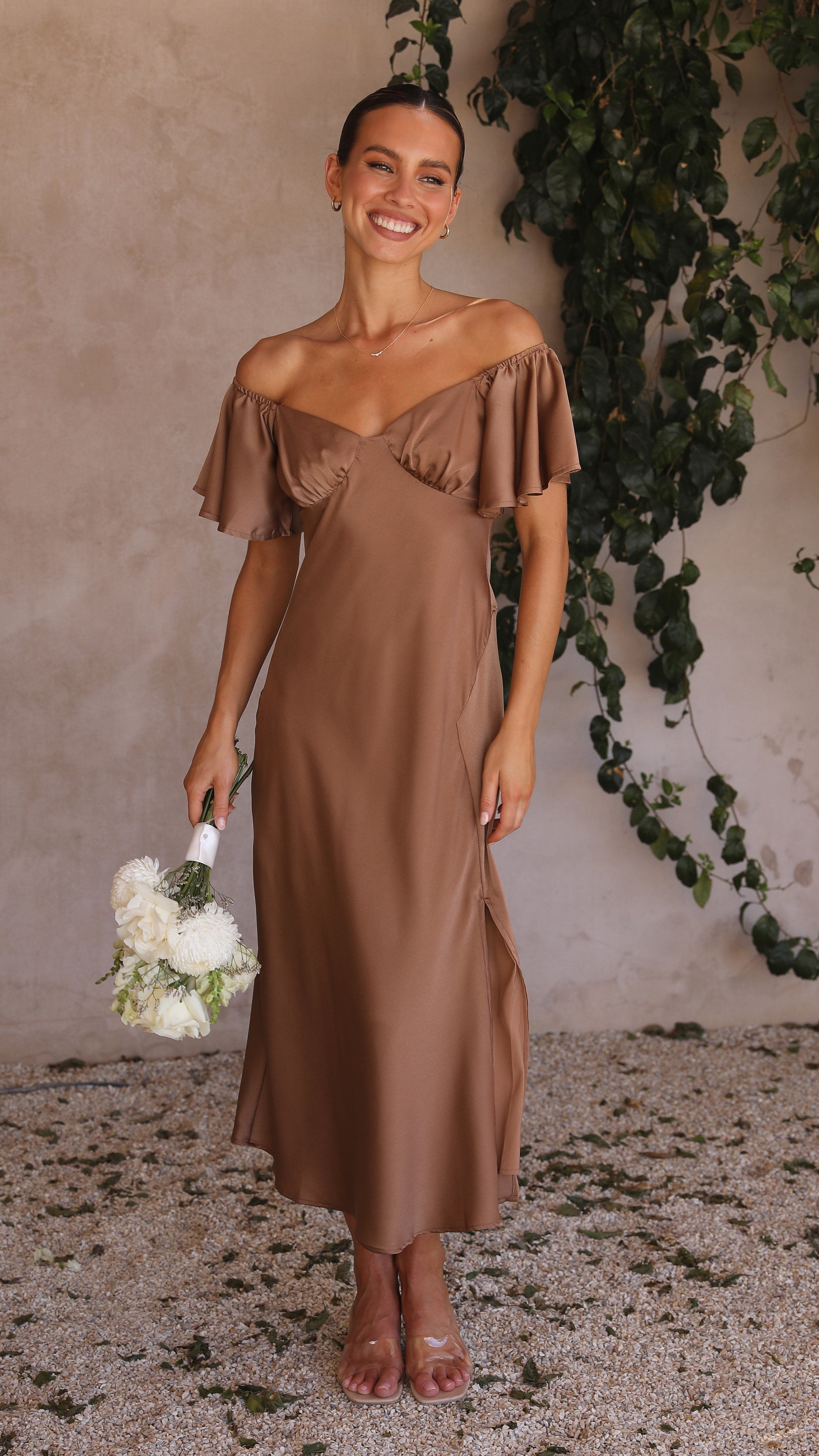 Louisa Midi Dress - Chocolate-Sunshines Bliss