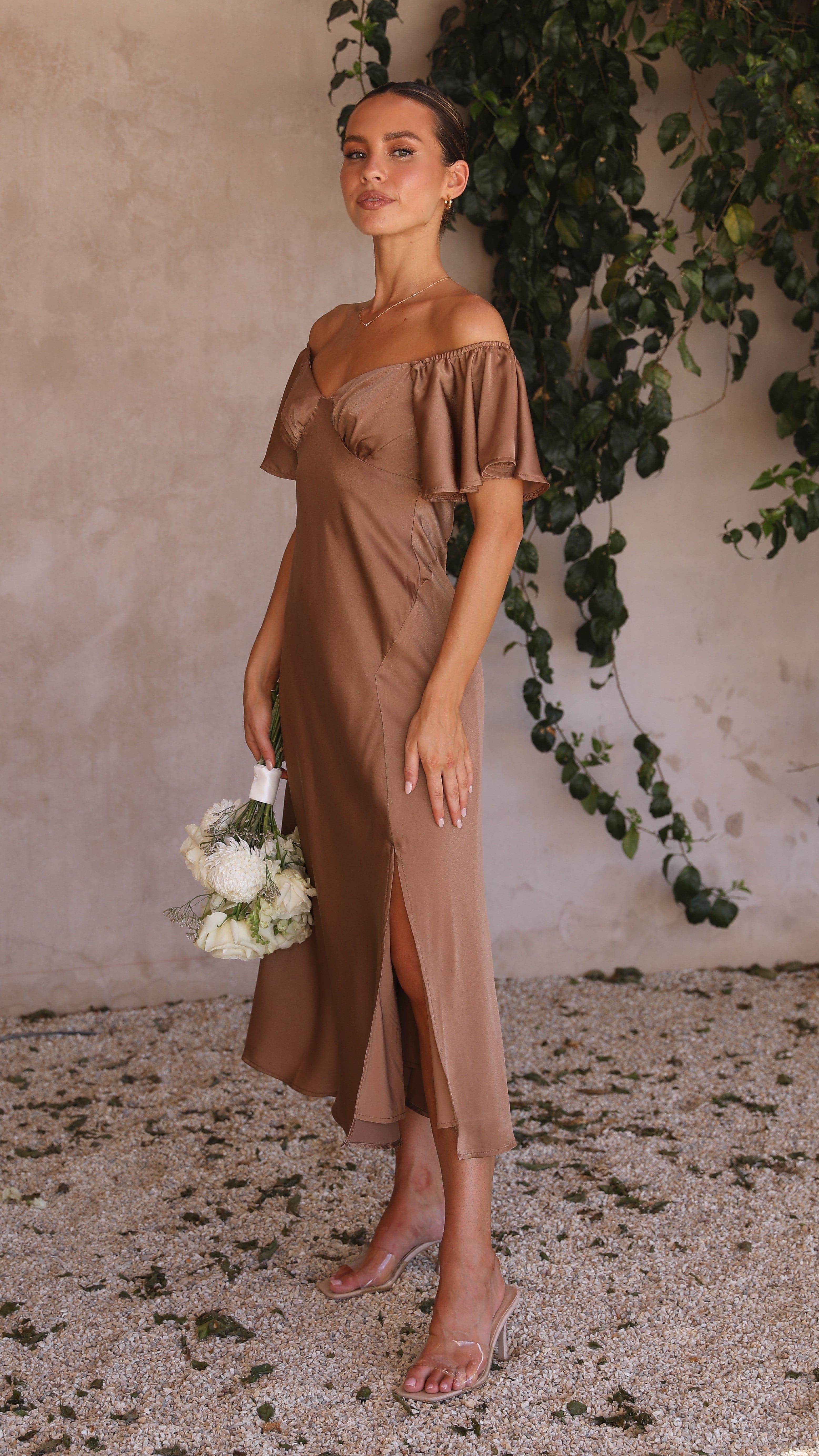 Louisa Midi Dress - Chocolate-Sunshines Bliss