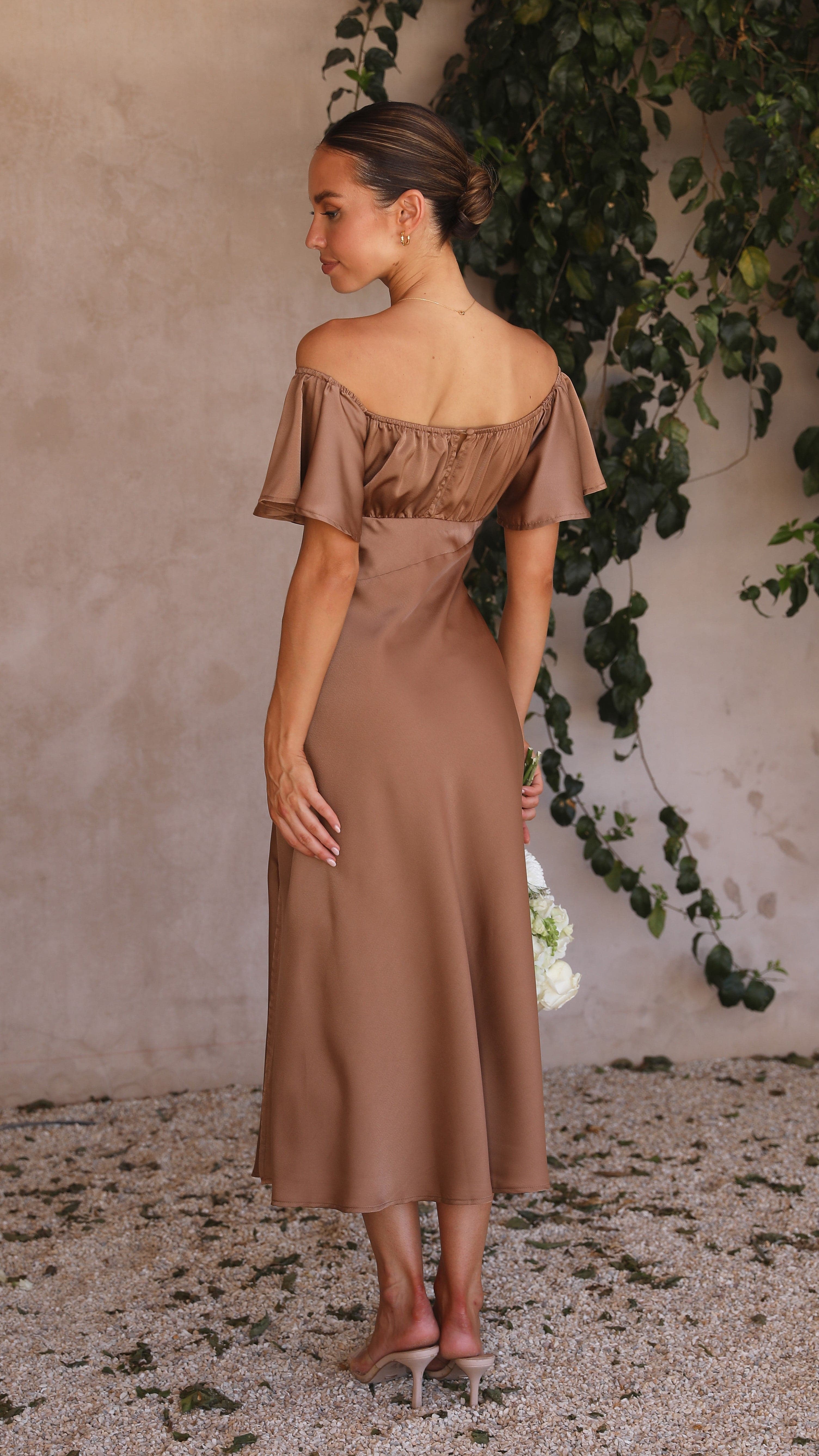 Louisa Midi Dress - Chocolate-Sunshines Bliss