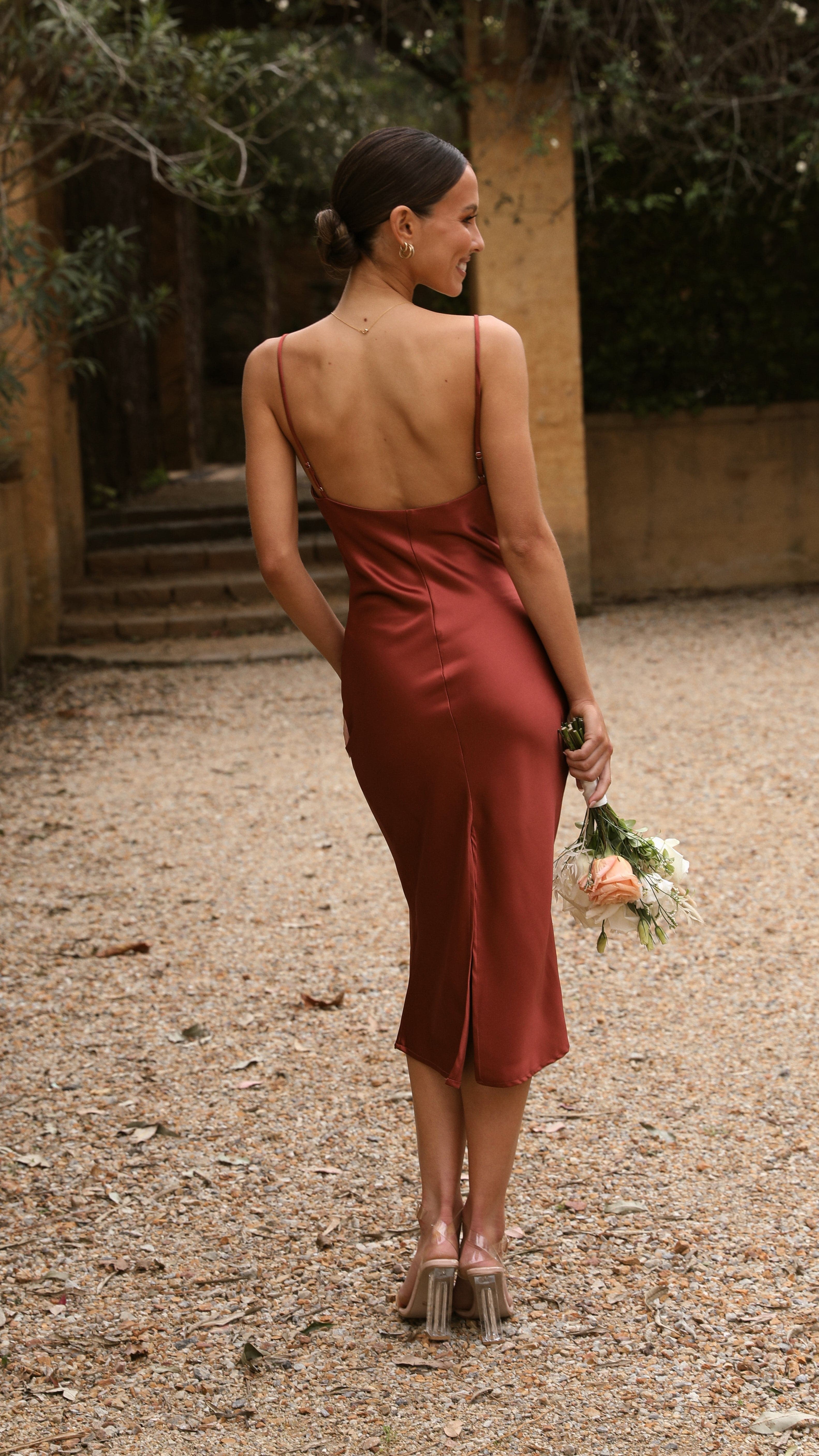 Jewels Midi Dress - Rust-Sunshines Bliss