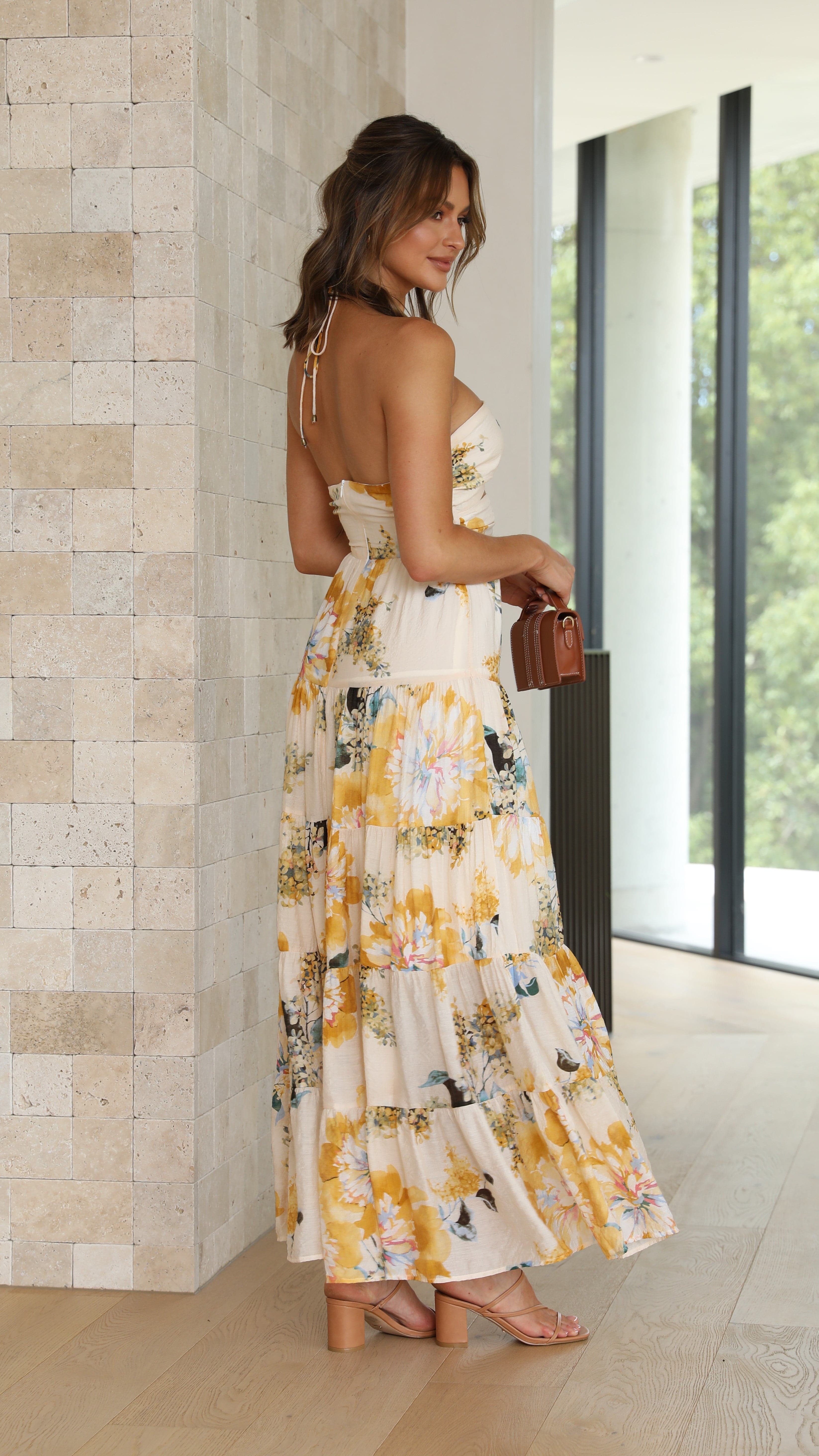 Romie Maxi Dress - Yellow-Sunshines Bliss