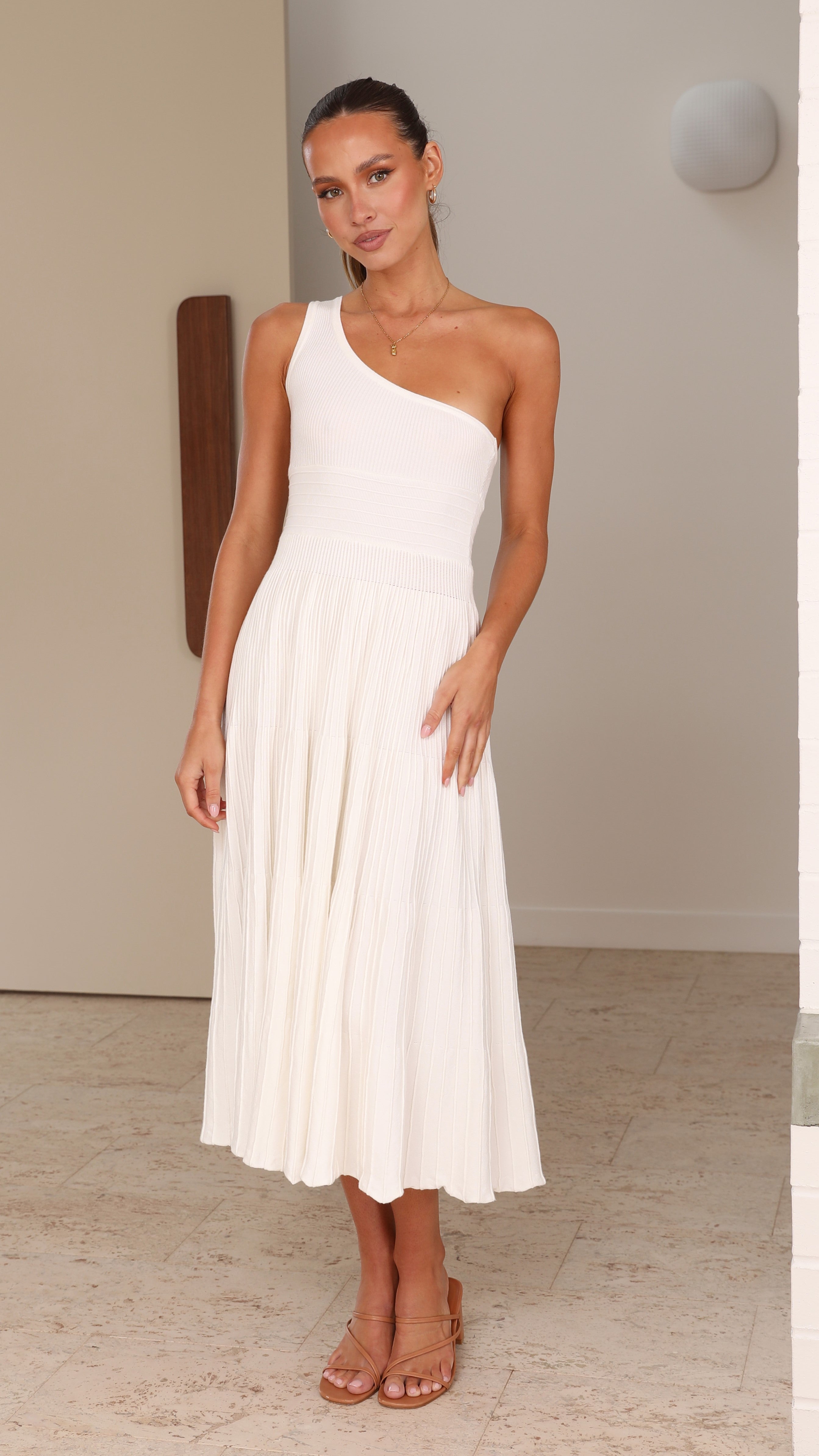 Mia Midi Dress - White-Sunshines Bliss