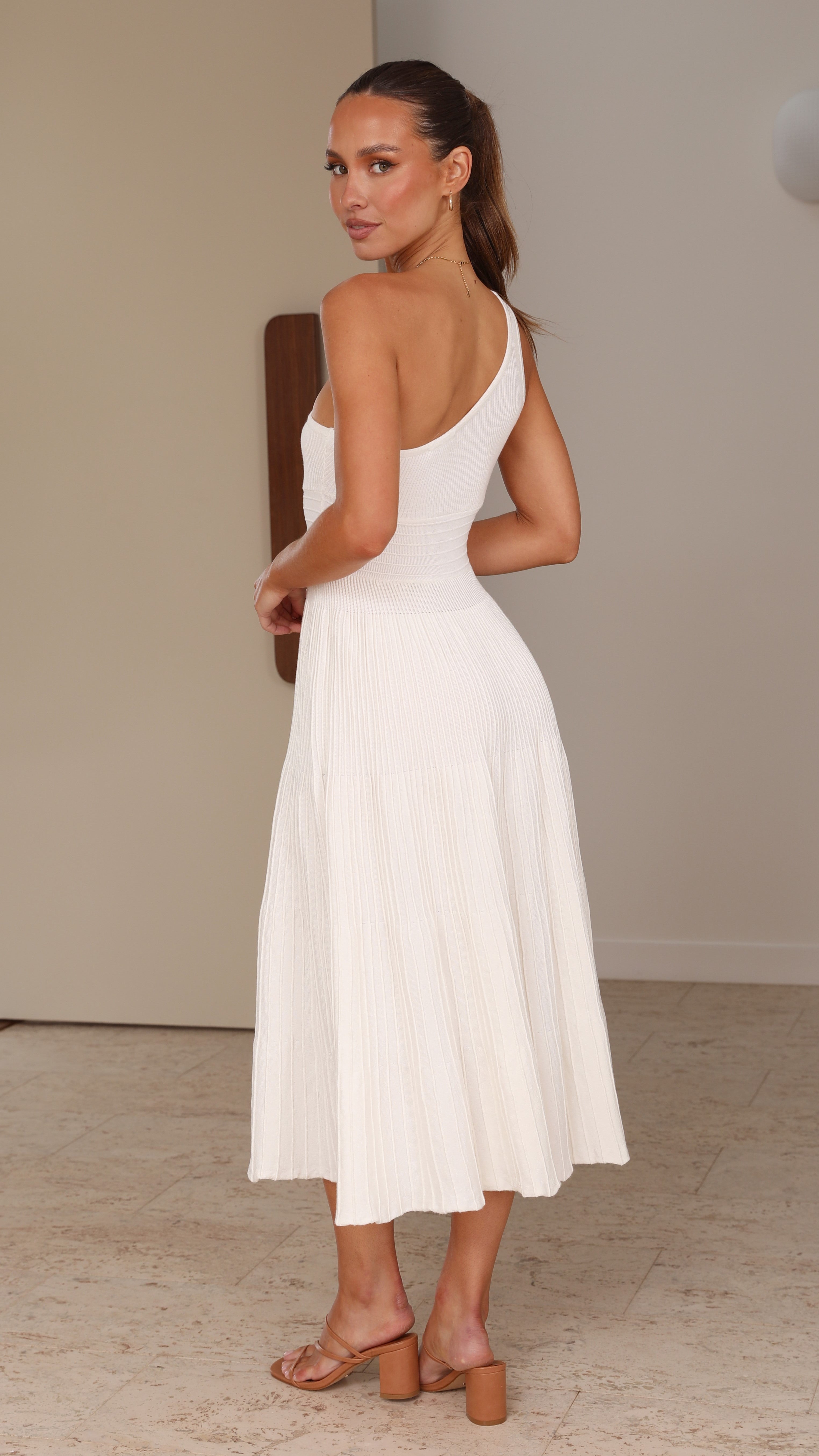 Mia Midi Dress - White-Sunshines Bliss