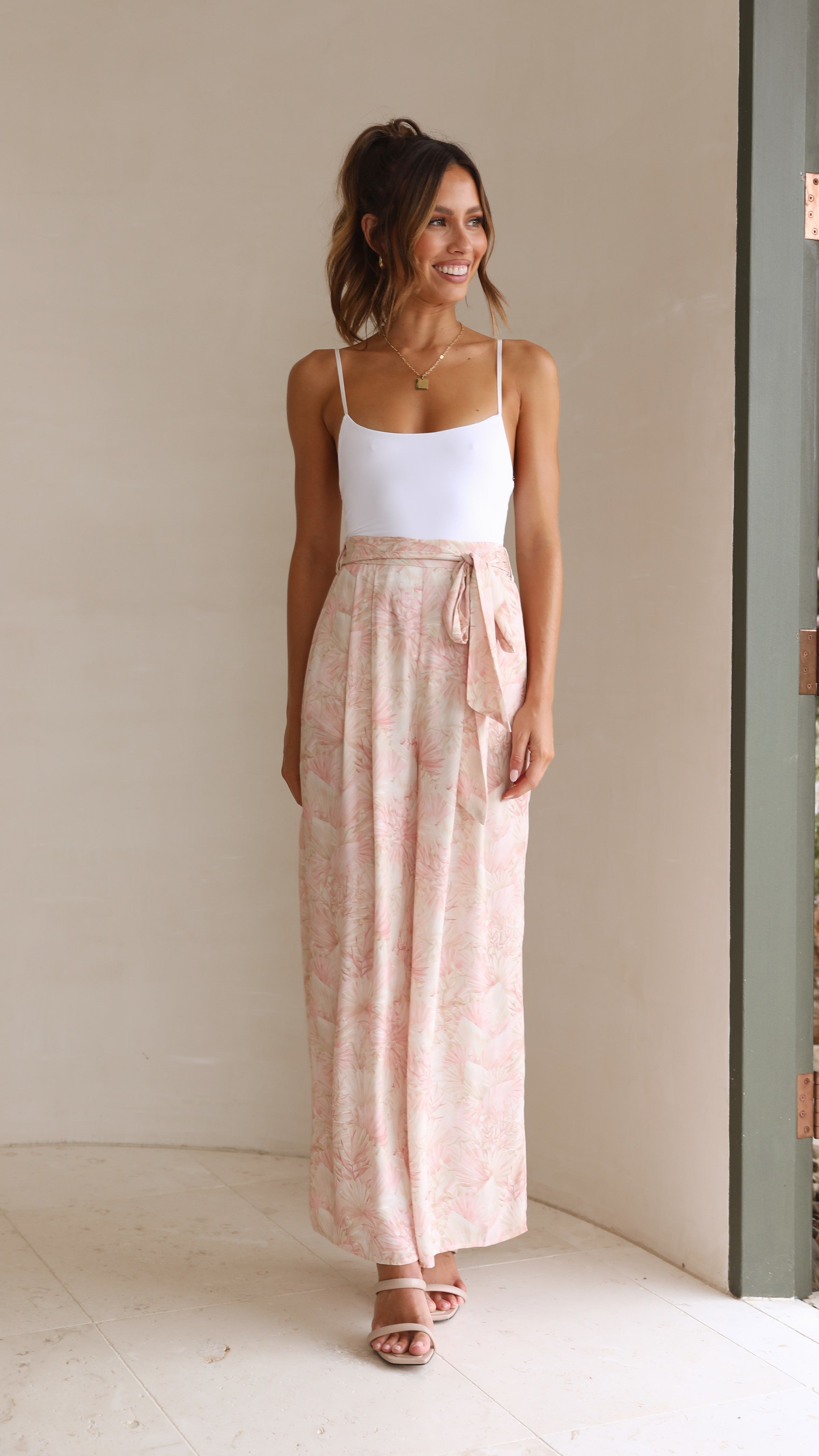 Gaby Pants - Palms Print-Sunshines Bliss