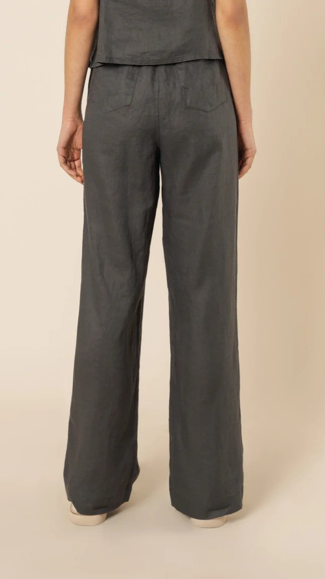 Linen Lounge Pant - Coal-Sunshines Bliss