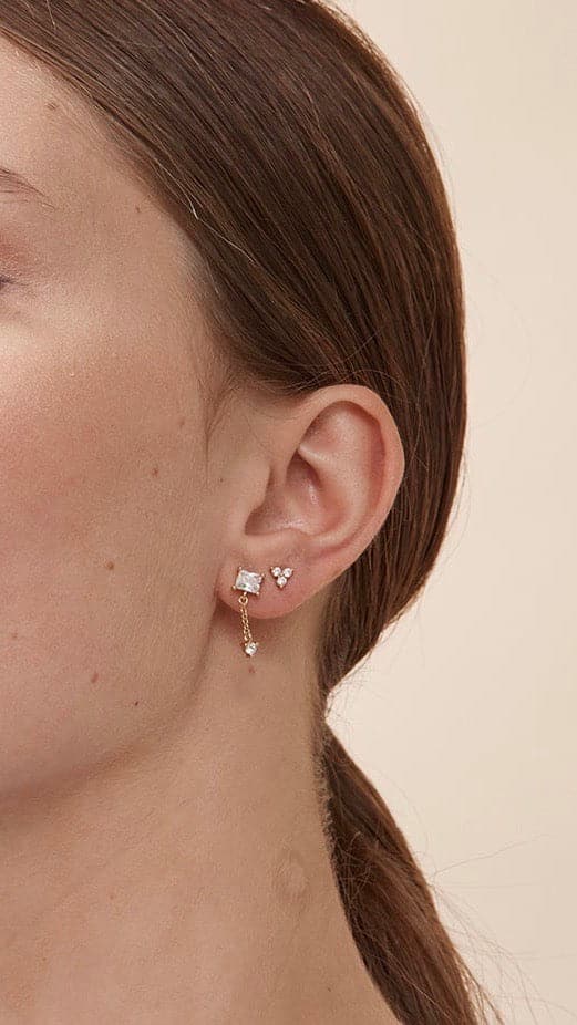 Janie Studs - Crystal/Gold-Sunshines Bliss