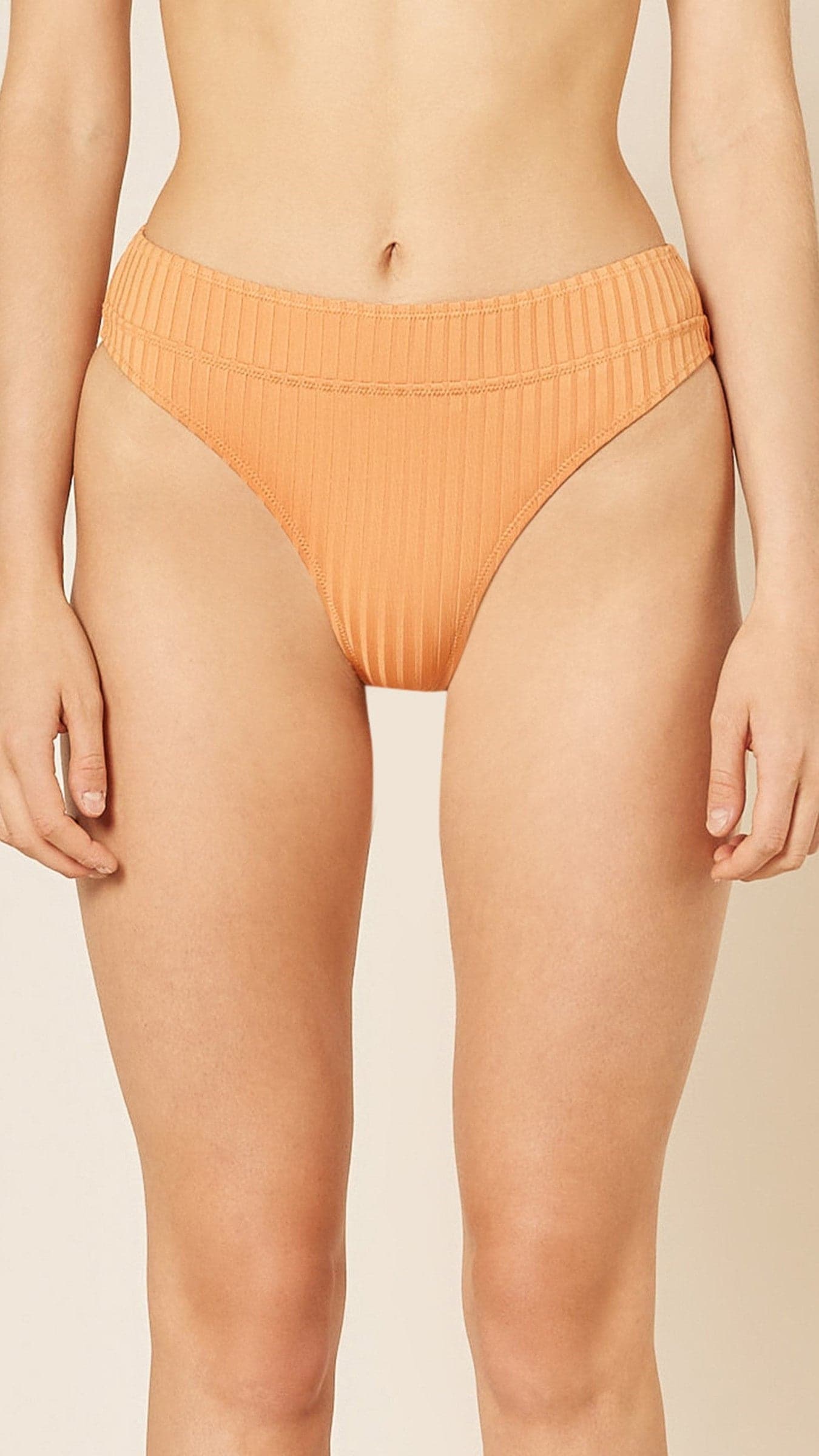 Classic High Waist Bikini Brief - Papaya-Sunshines Bliss