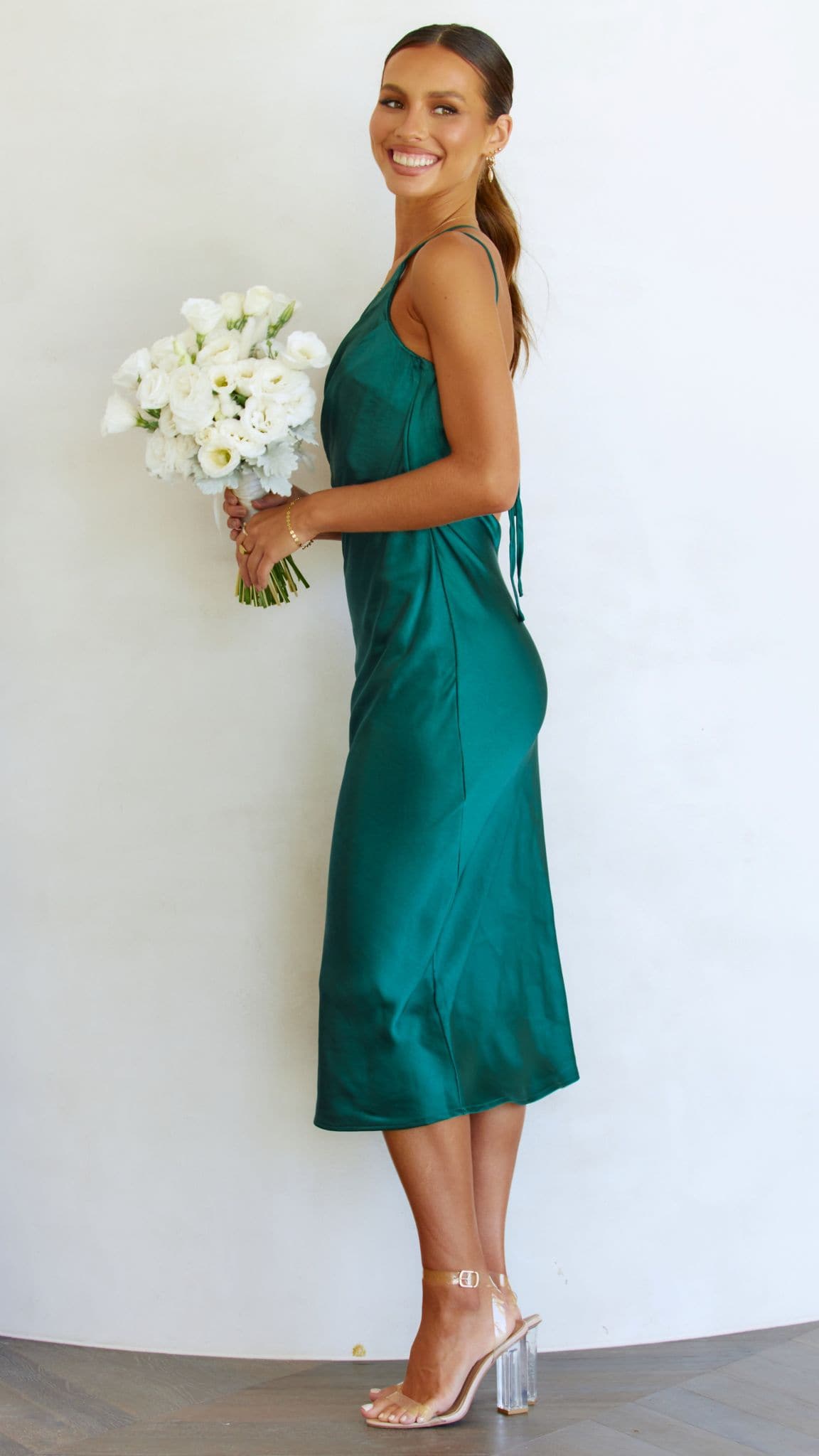 Josephina Midi Dress - Emerald Green-Sunshines Bliss