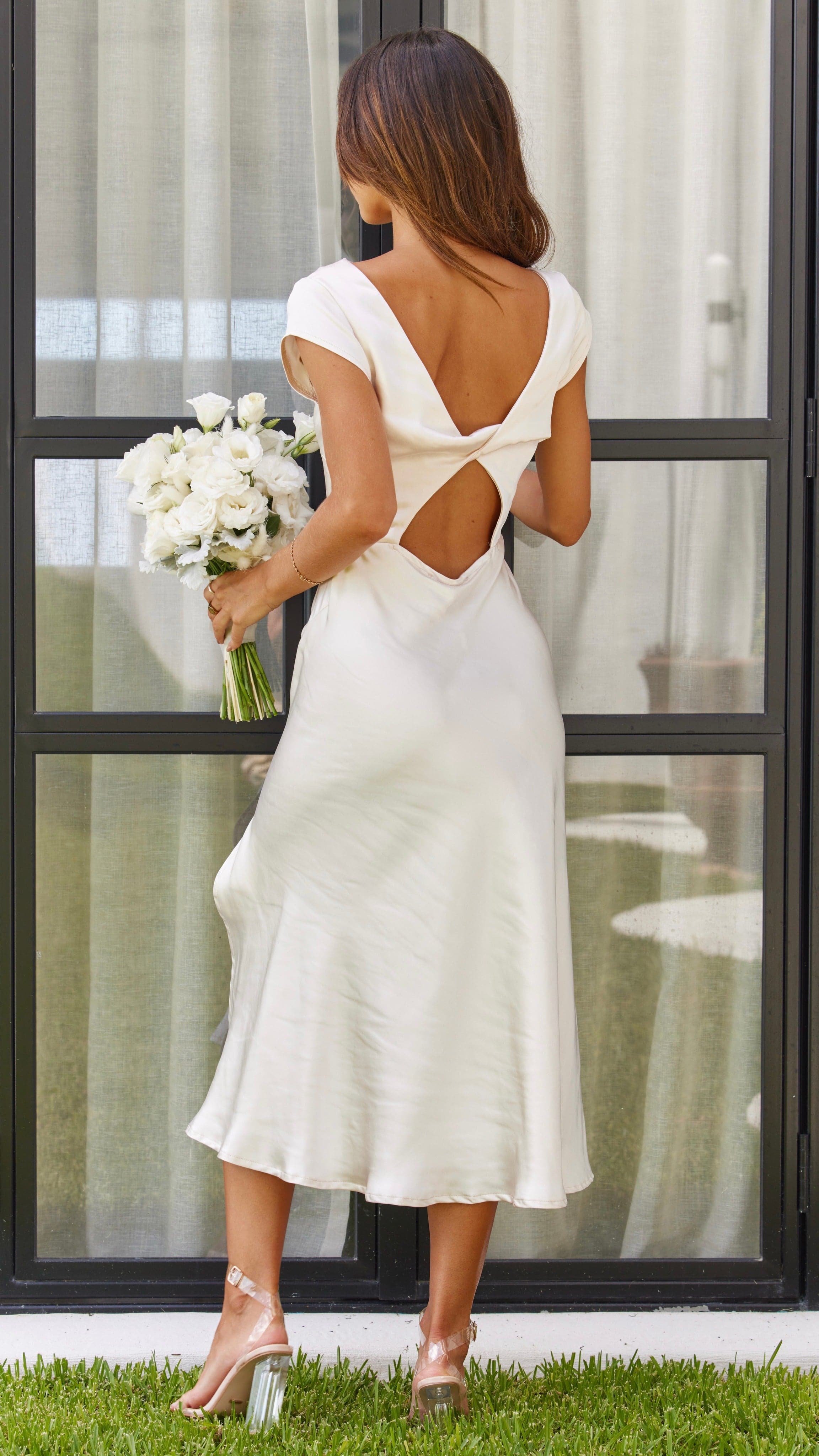 Ivana Midi Dress - Champagne-Sunshines Bliss