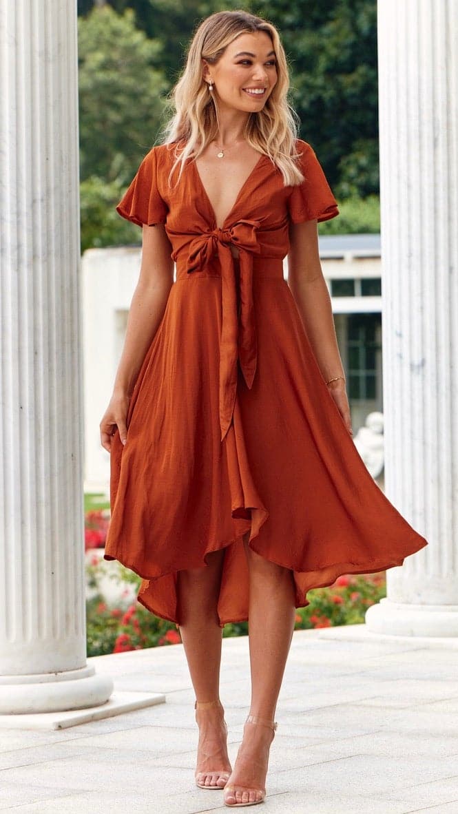 Sunny Daze Dress - Rust-Sunshines Bliss