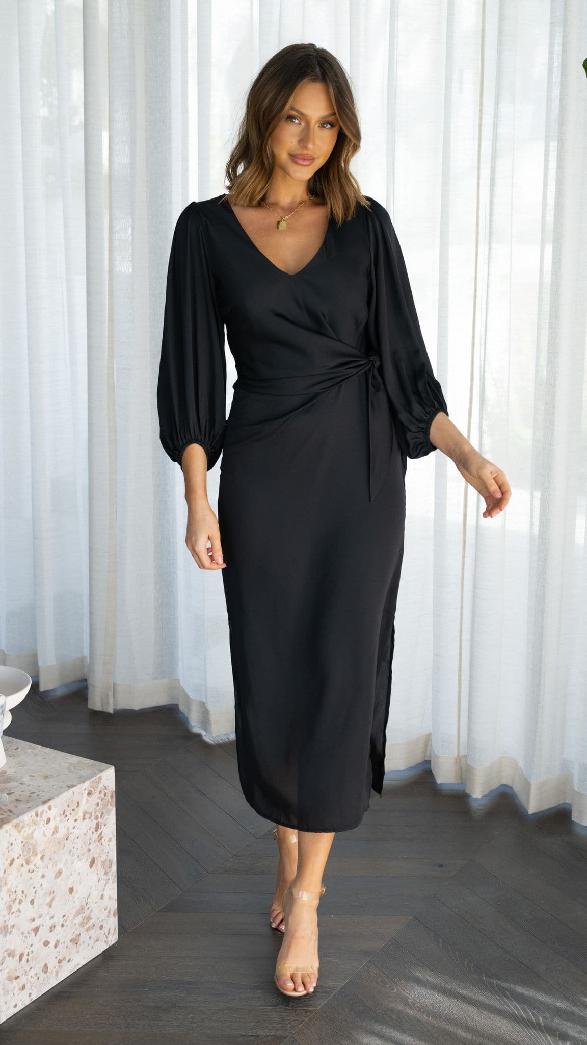 Meilani Midi Dress - Black-Sunshines Bliss
