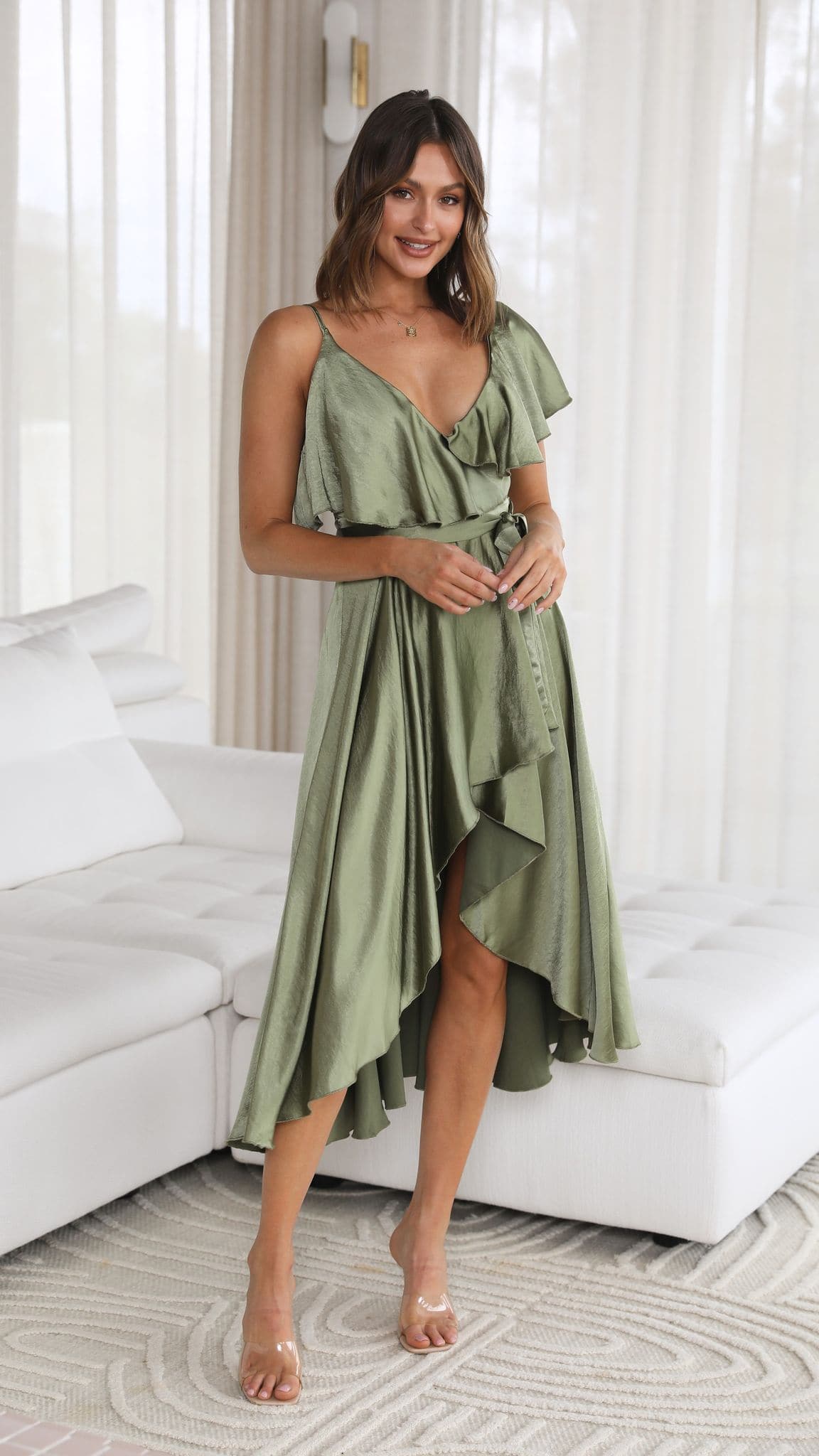 Jacinta Midi Dress - Olive-Sunshines Bliss