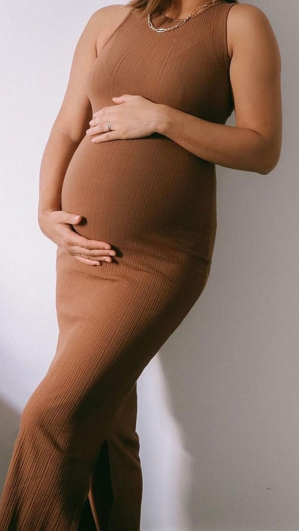 Lacey Maxi Dress - Coffee Rib-Sunshines Bliss