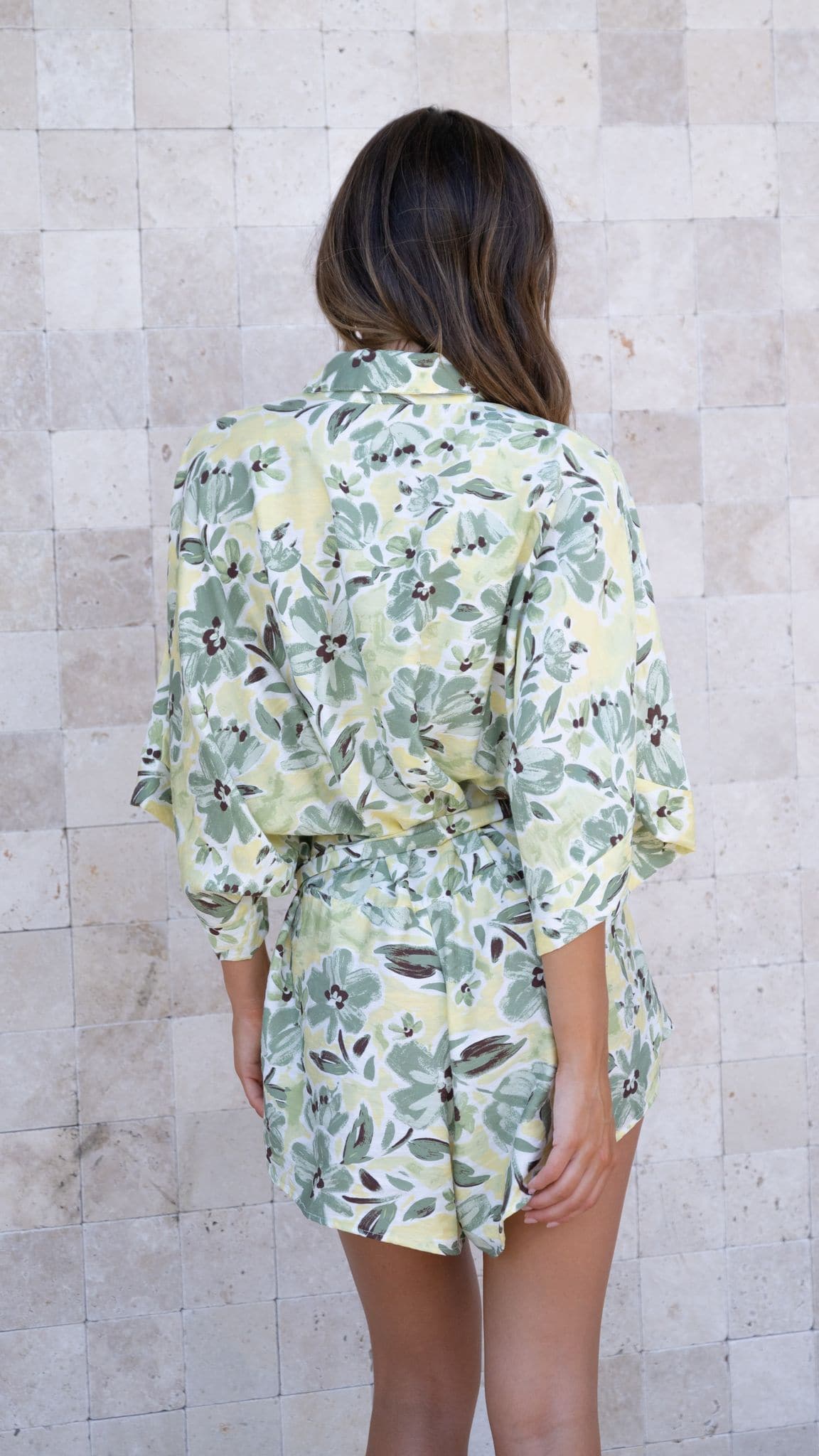 Bailin Playsuit - Green Floral-Sunshines Bliss