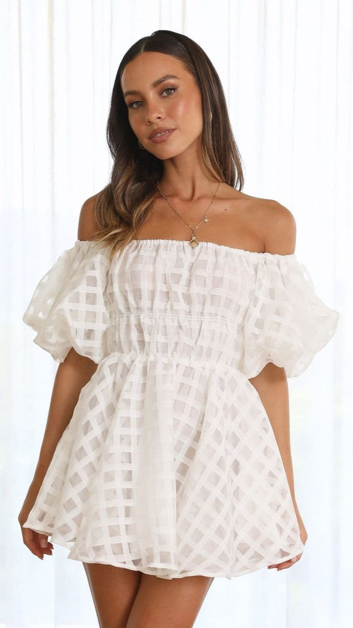 Malery Mini Dress - White-Sunshines Bliss