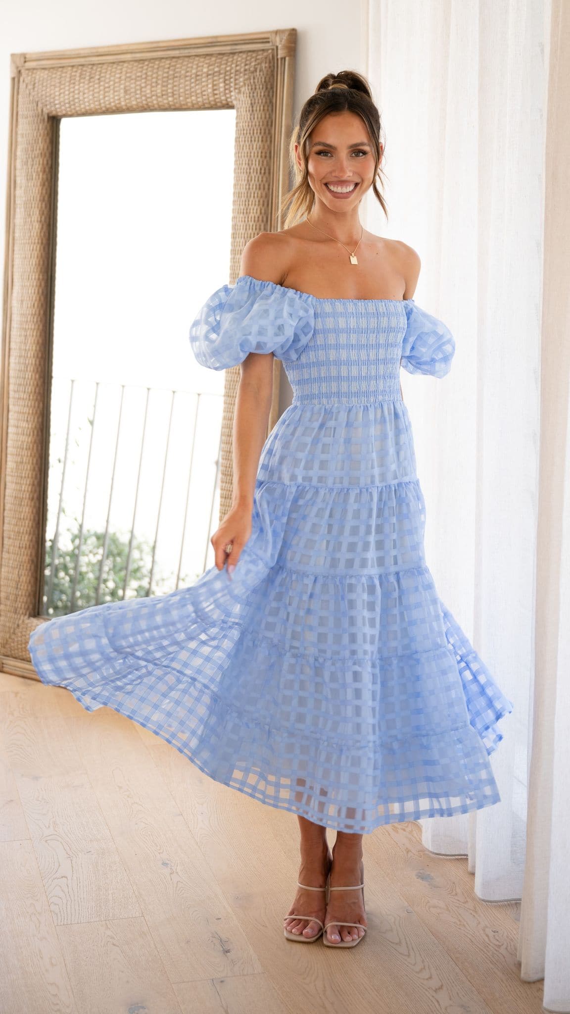 Deemi Maxi Dress - Blue-Sunshines Bliss