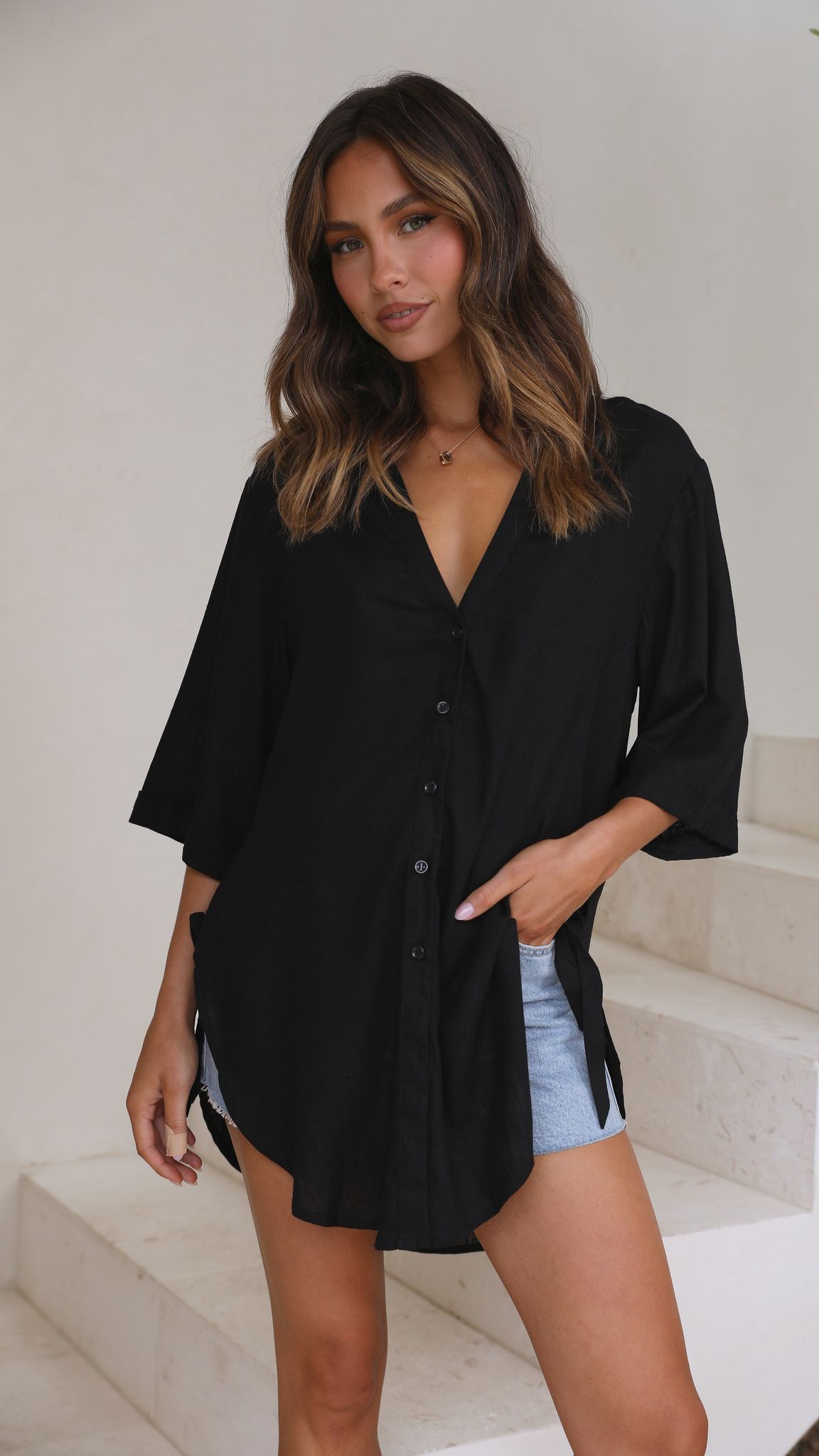 Lottie Shirt - Black-Sunshines Bliss