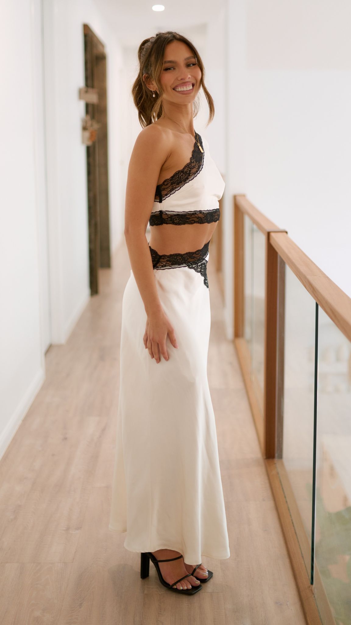 Emily One Shoulder Maxi Dress - White-Sunshines Bliss