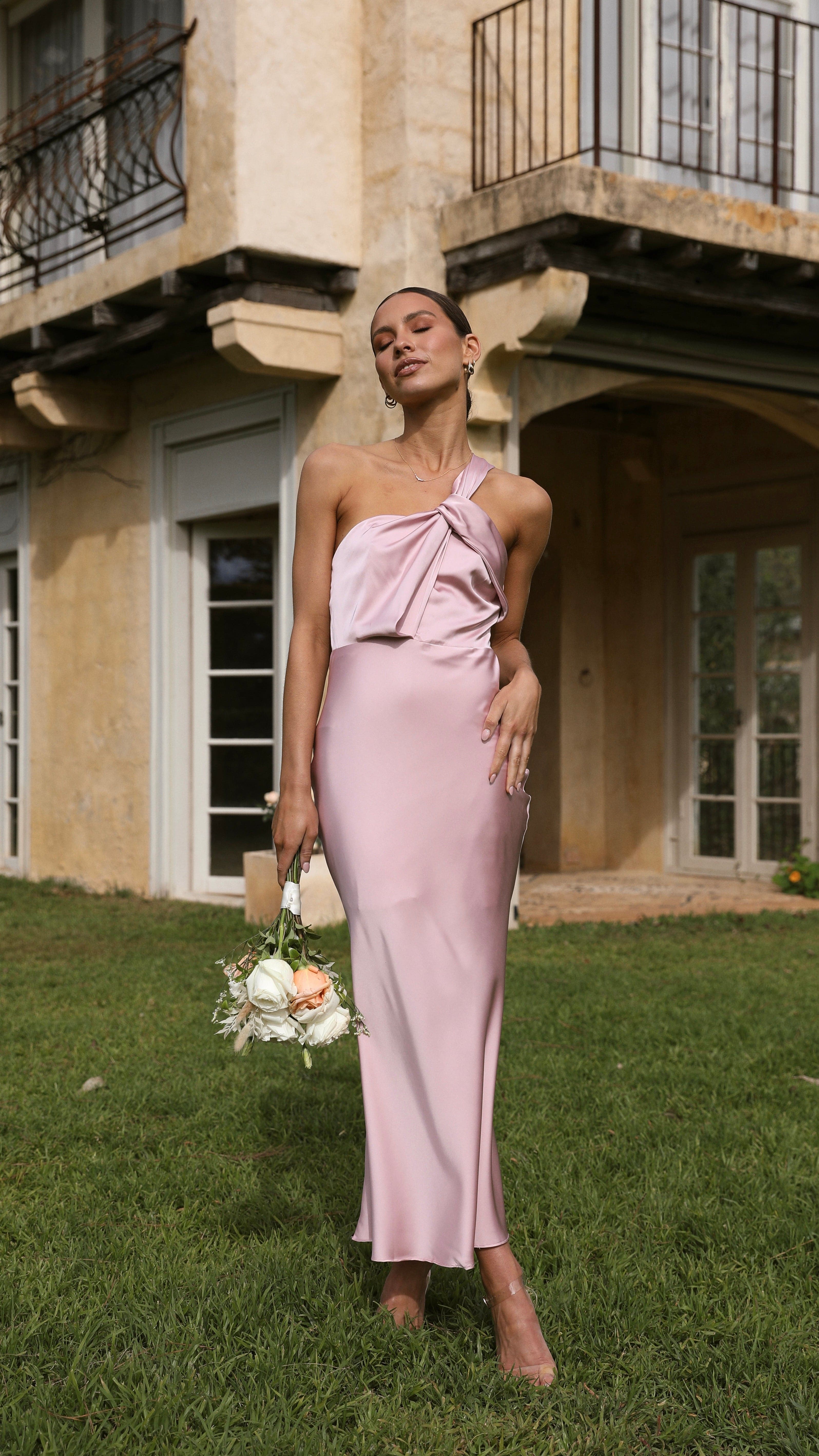 Sabine Midi Dress - Dusty Pink-Sunshines Bliss