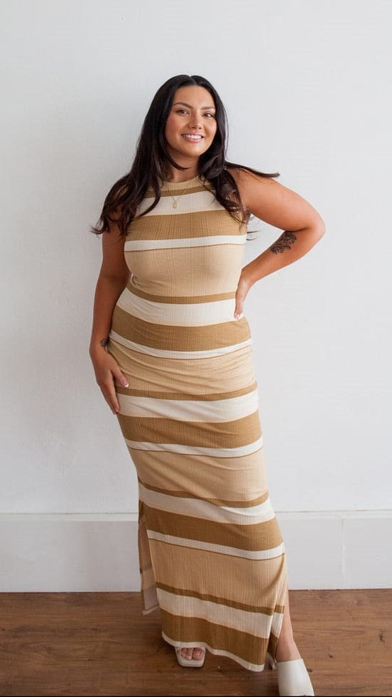 Lacey Maxi Dress - Stripe Print-Sunshines Bliss