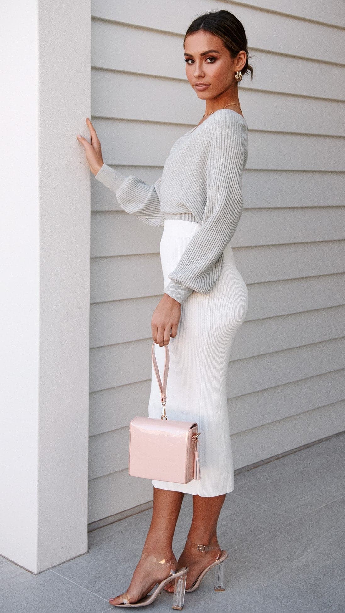 Posse Knit Top - Grey-Sunshines Bliss