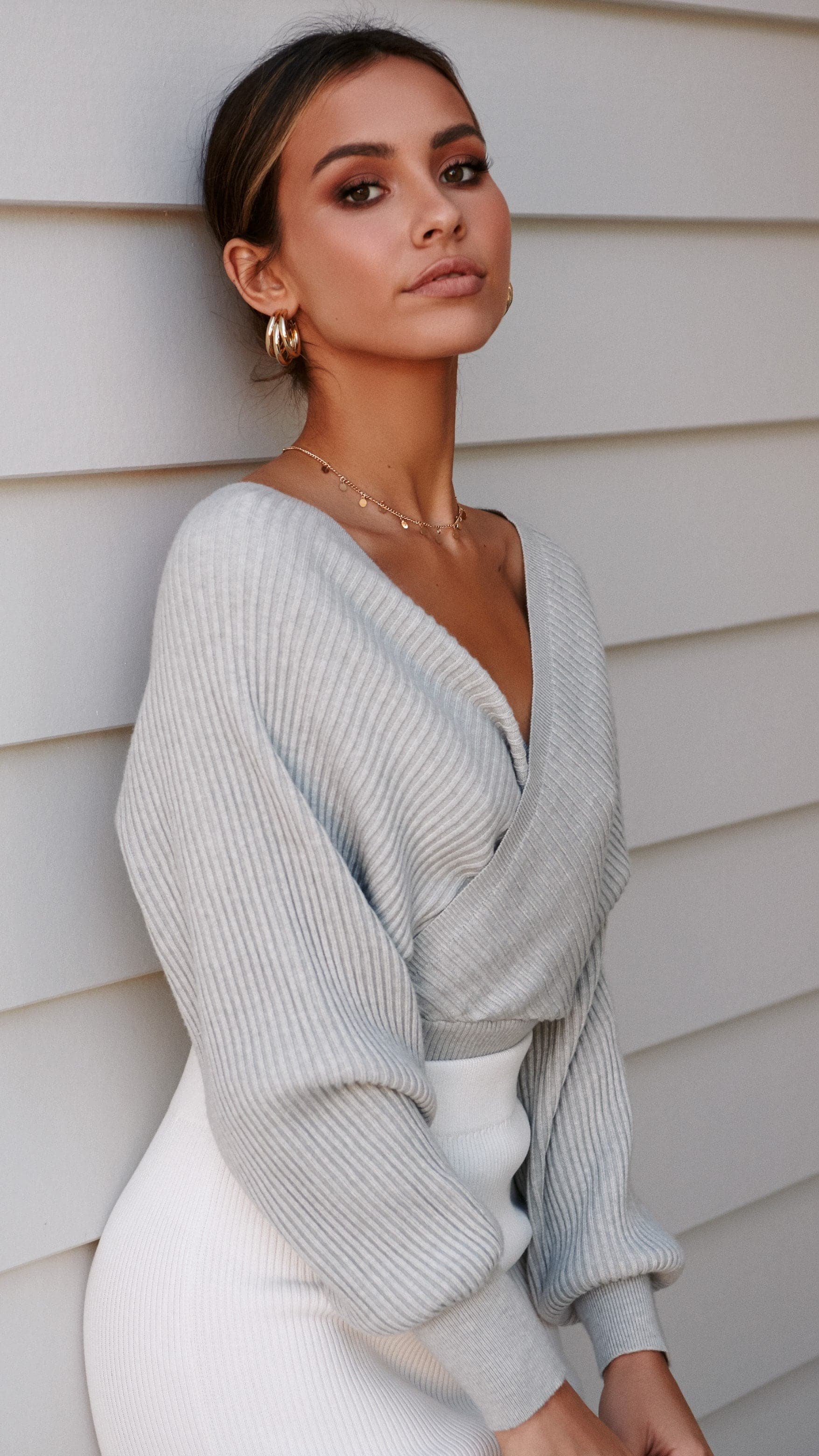 Posse Knit Top - Grey-Sunshines Bliss