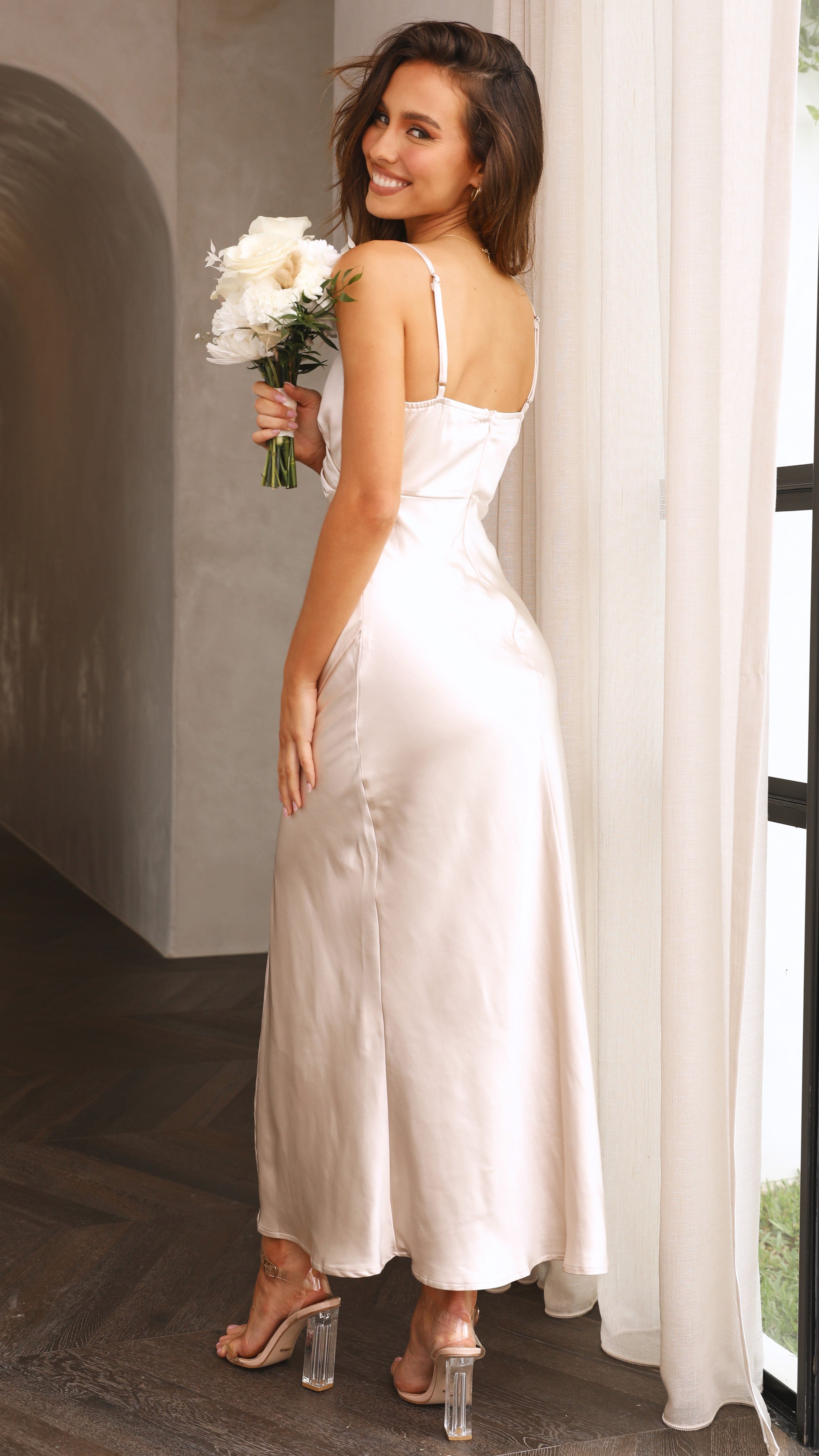 Elsa Midi Dress - Champagne-Sunshines Bliss