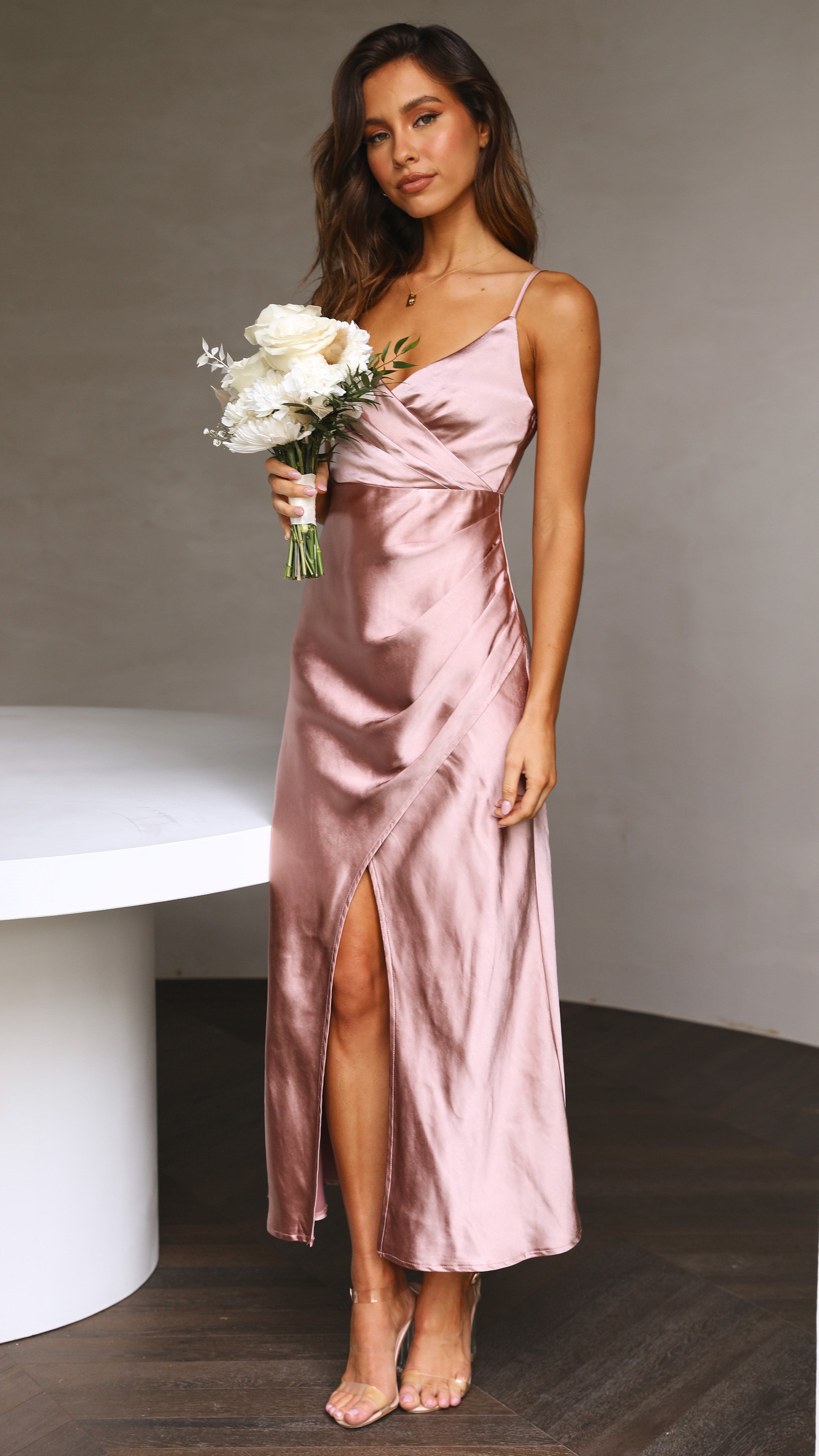 Elsa Midi Dress - Dusty Pink-Sunshines Bliss