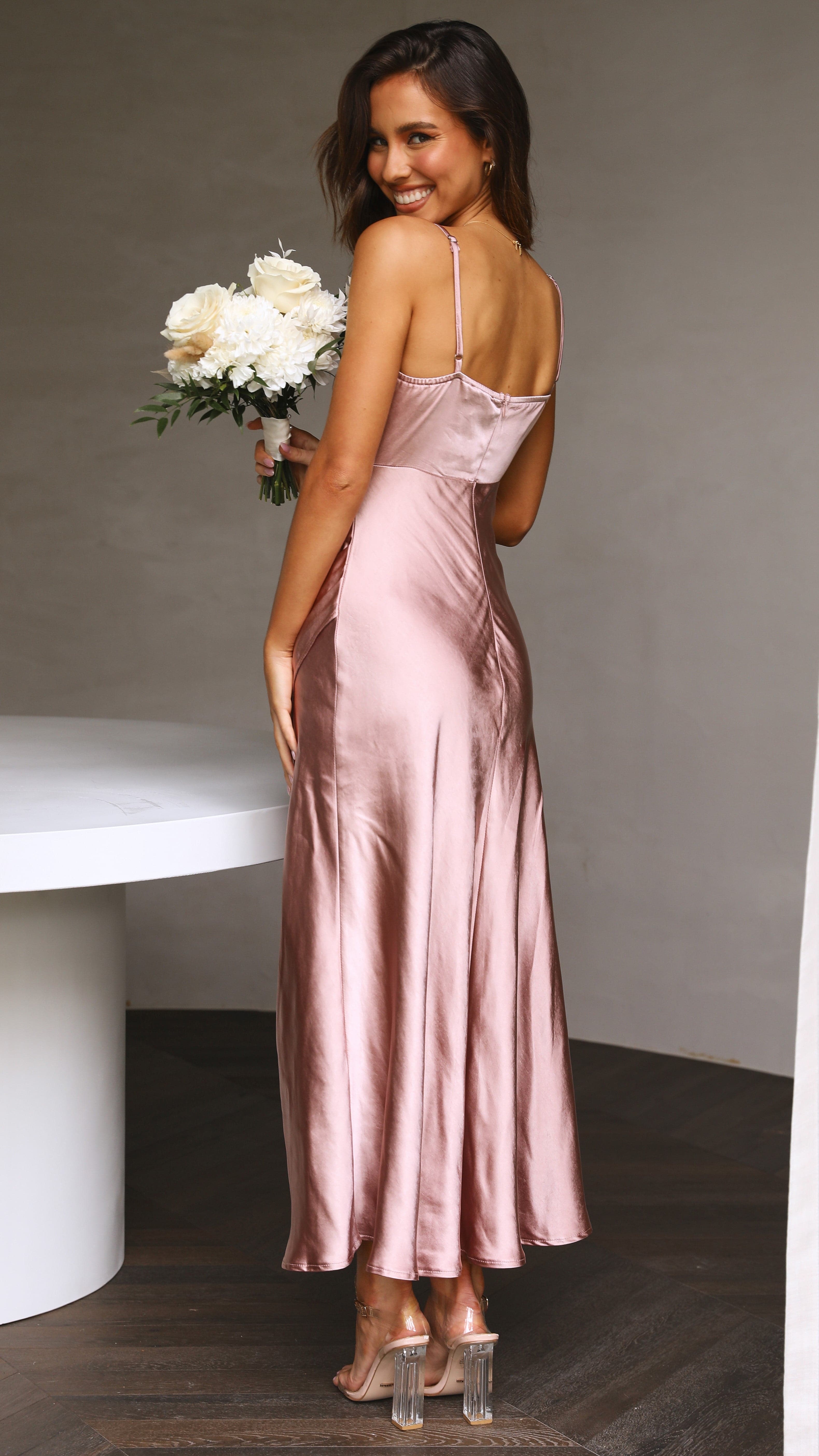 Elsa Midi Dress - Dusty Pink-Sunshines Bliss