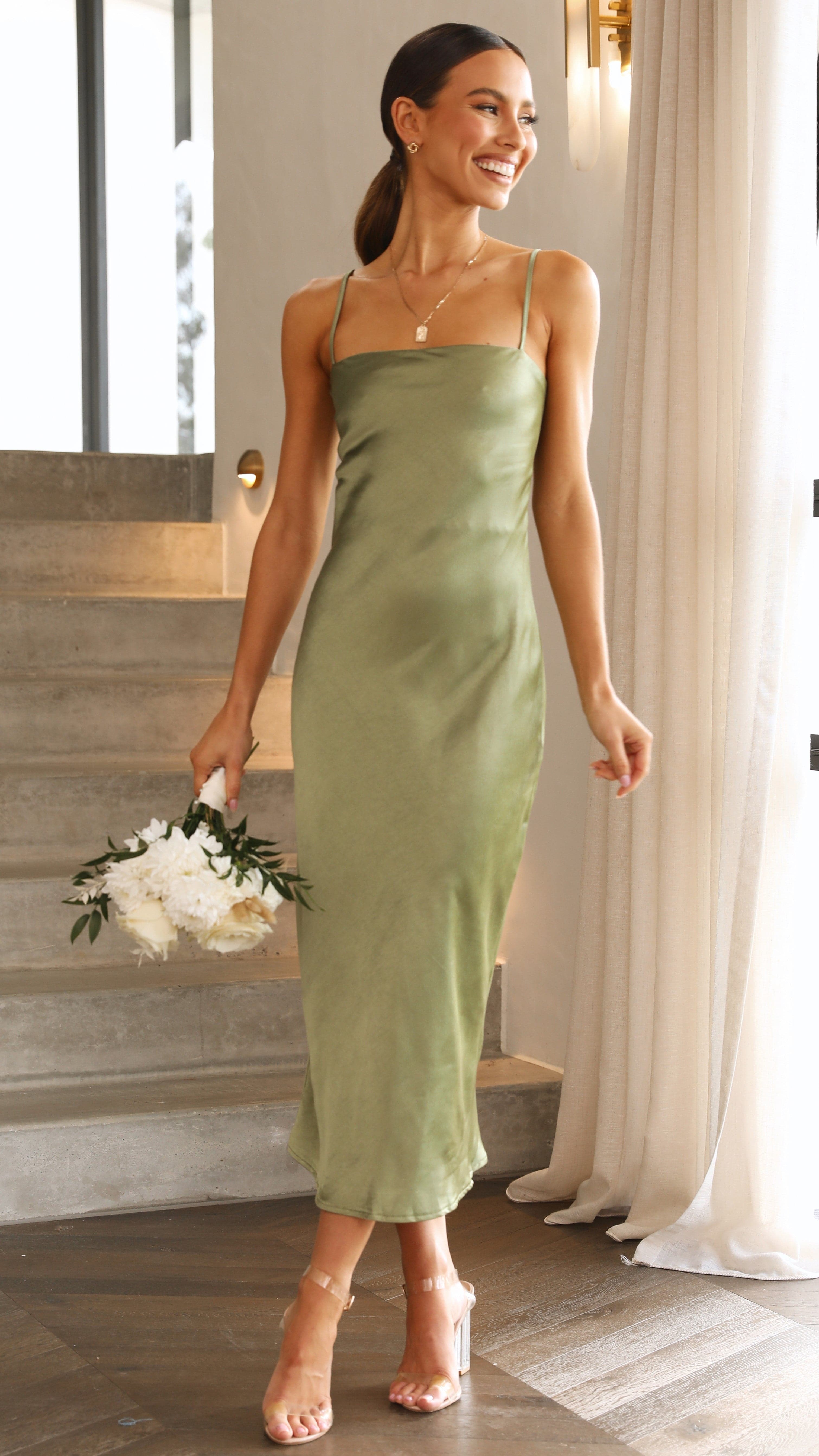 Keira Midi Dress - Olive-Sunshines Bliss