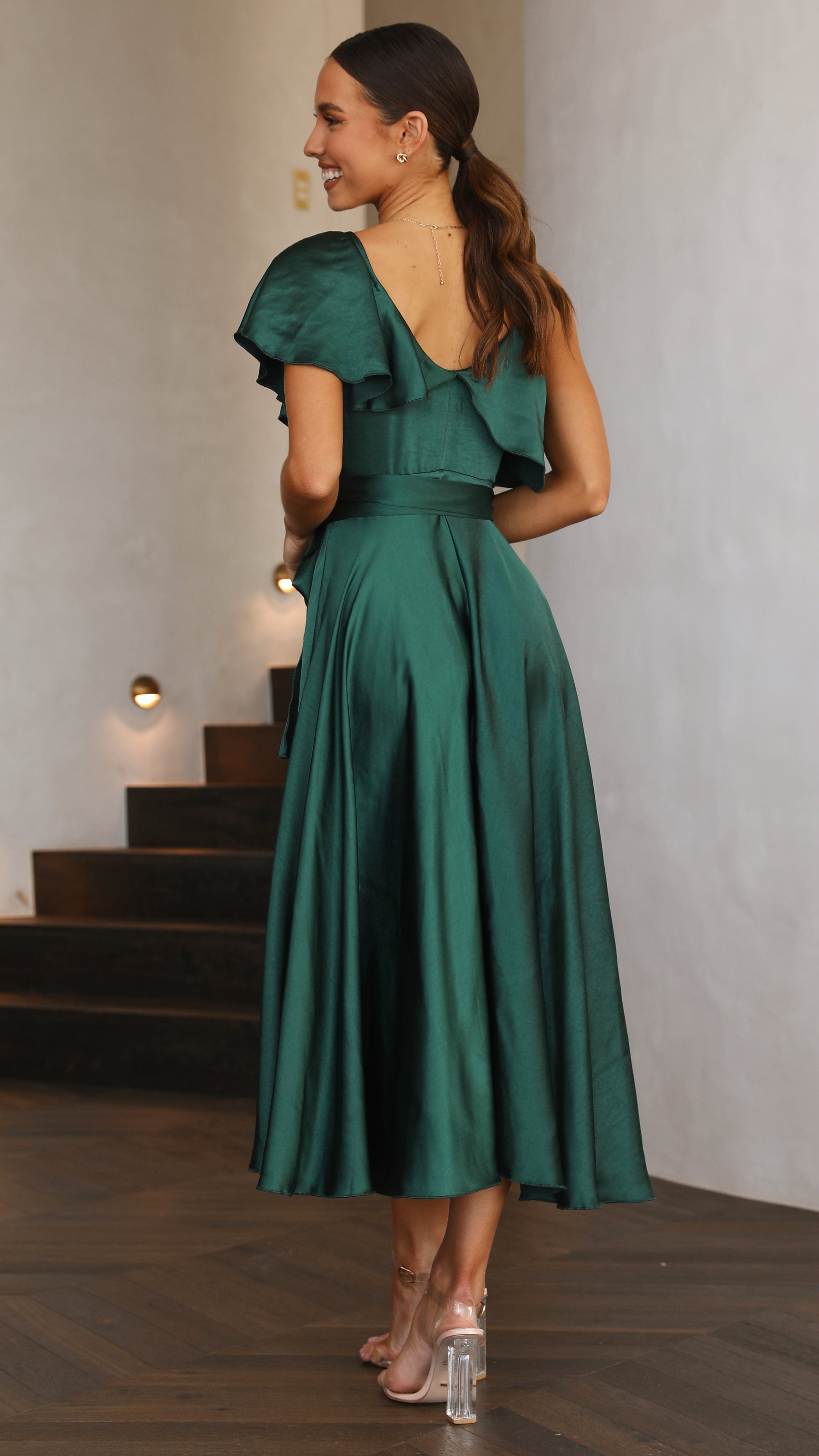Jacinta Midi Dress - Emerald-Sunshines Bliss