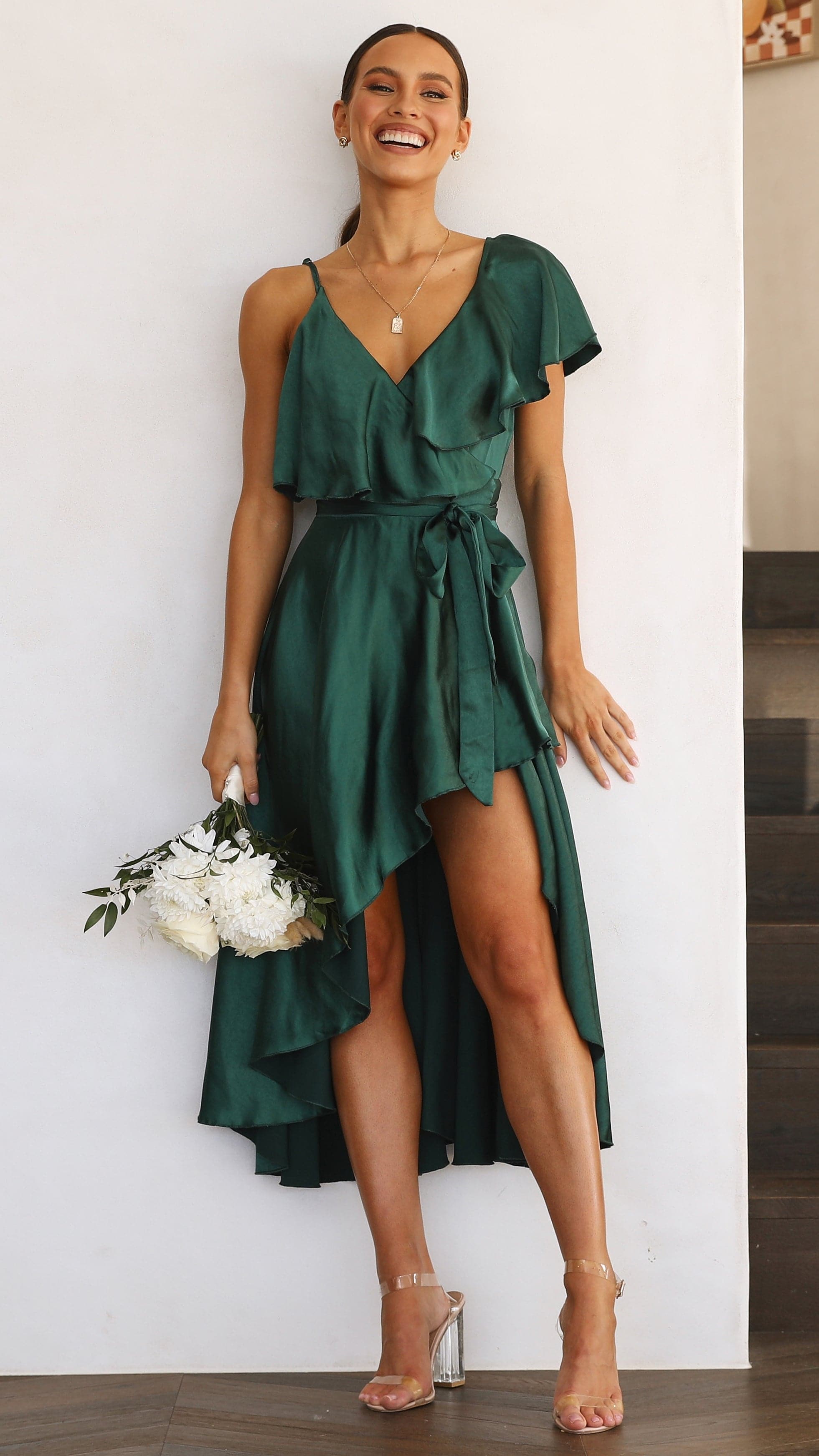 Jacinta Midi Dress - Emerald-Sunshines Bliss