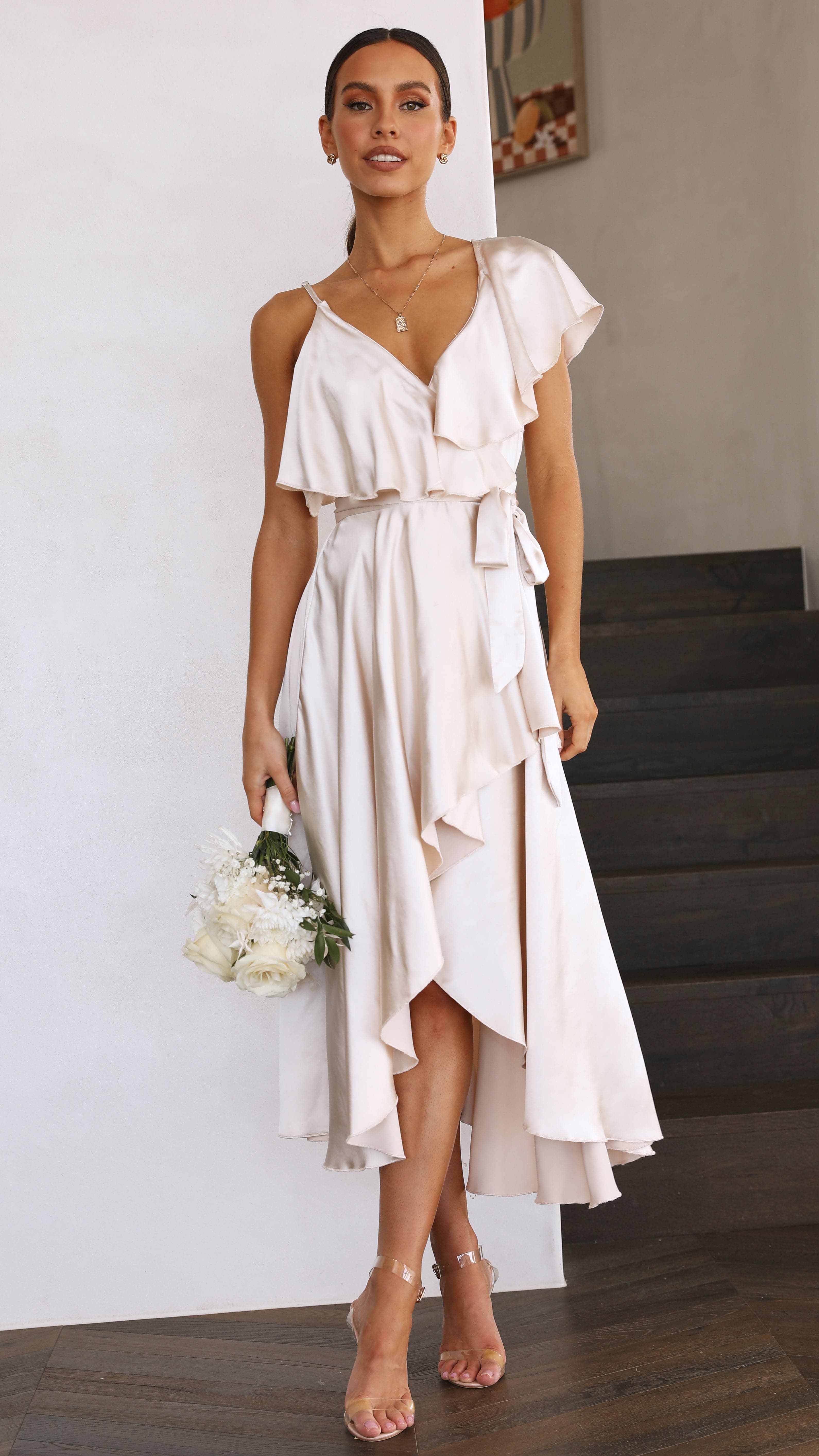 Jacinta Midi Dress - Champagne-Sunshines Bliss