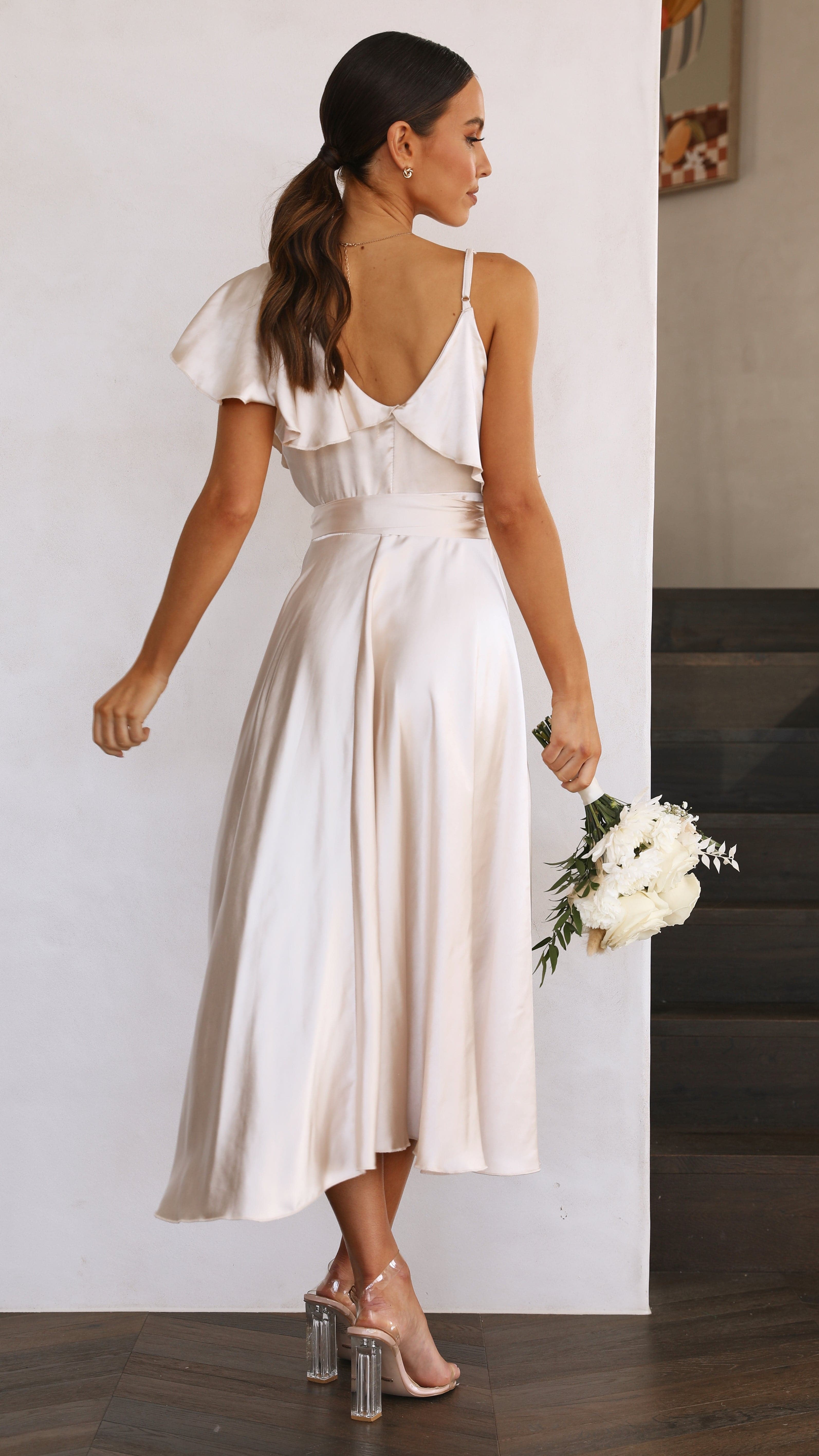 Jacinta Midi Dress - Champagne-Sunshines Bliss