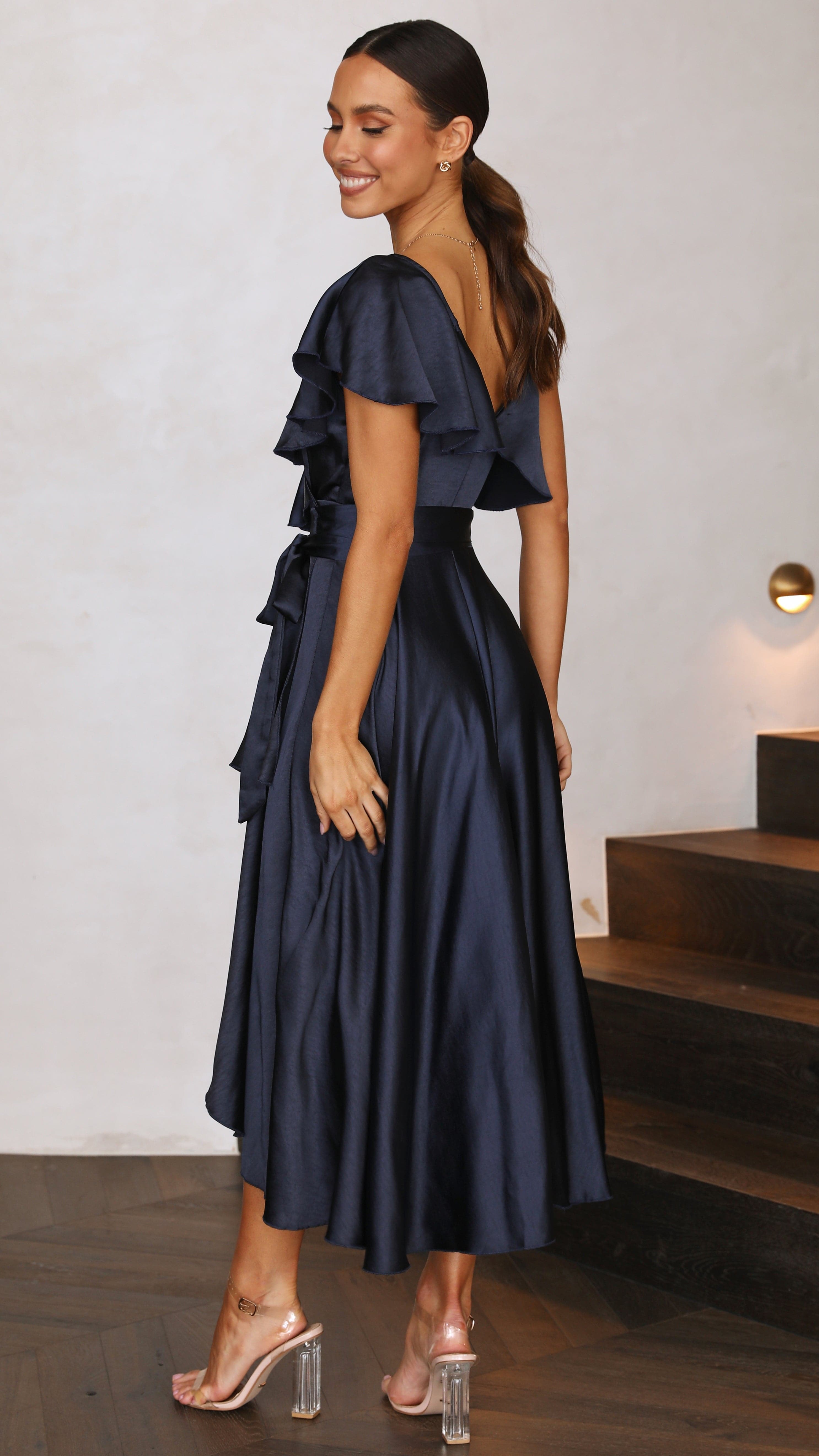 Jacinta Midi Dress - Navy-Sunshines Bliss