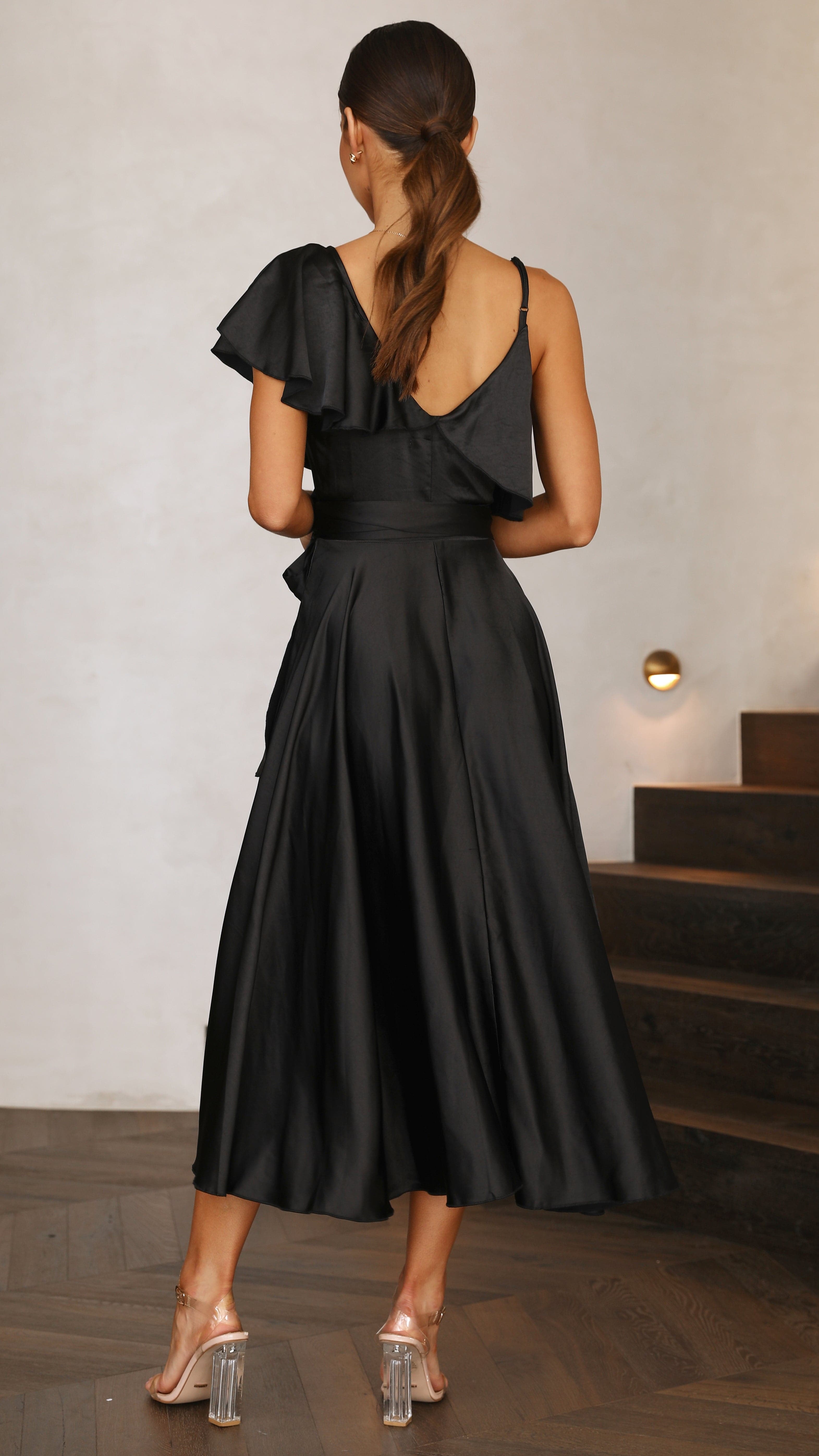 Jacinta Midi Dress - Black-Sunshines Bliss