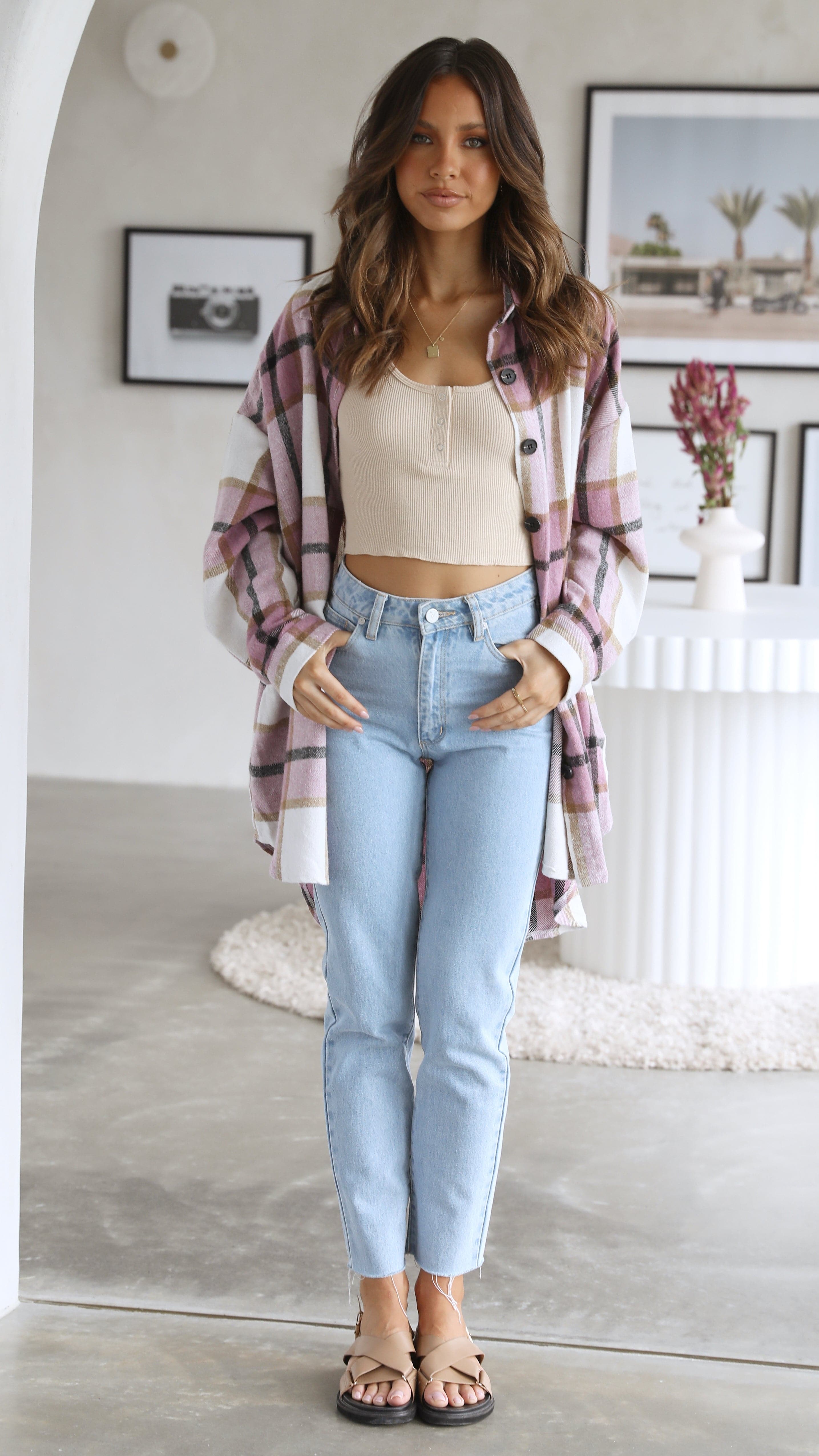 Viktoria Jacket - Pink Check-Sunshines Bliss