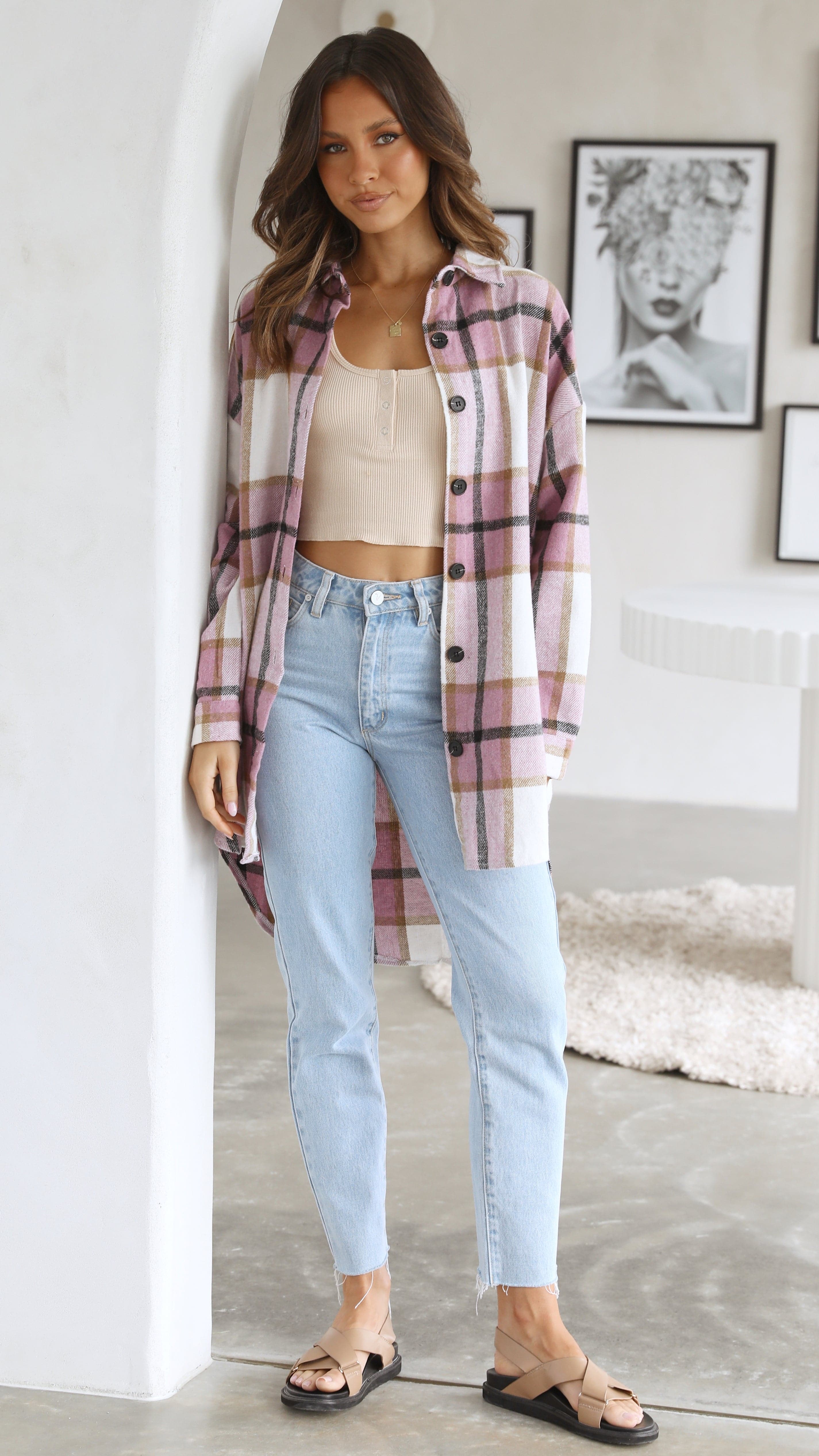 Viktoria Jacket - Pink Check-Sunshines Bliss