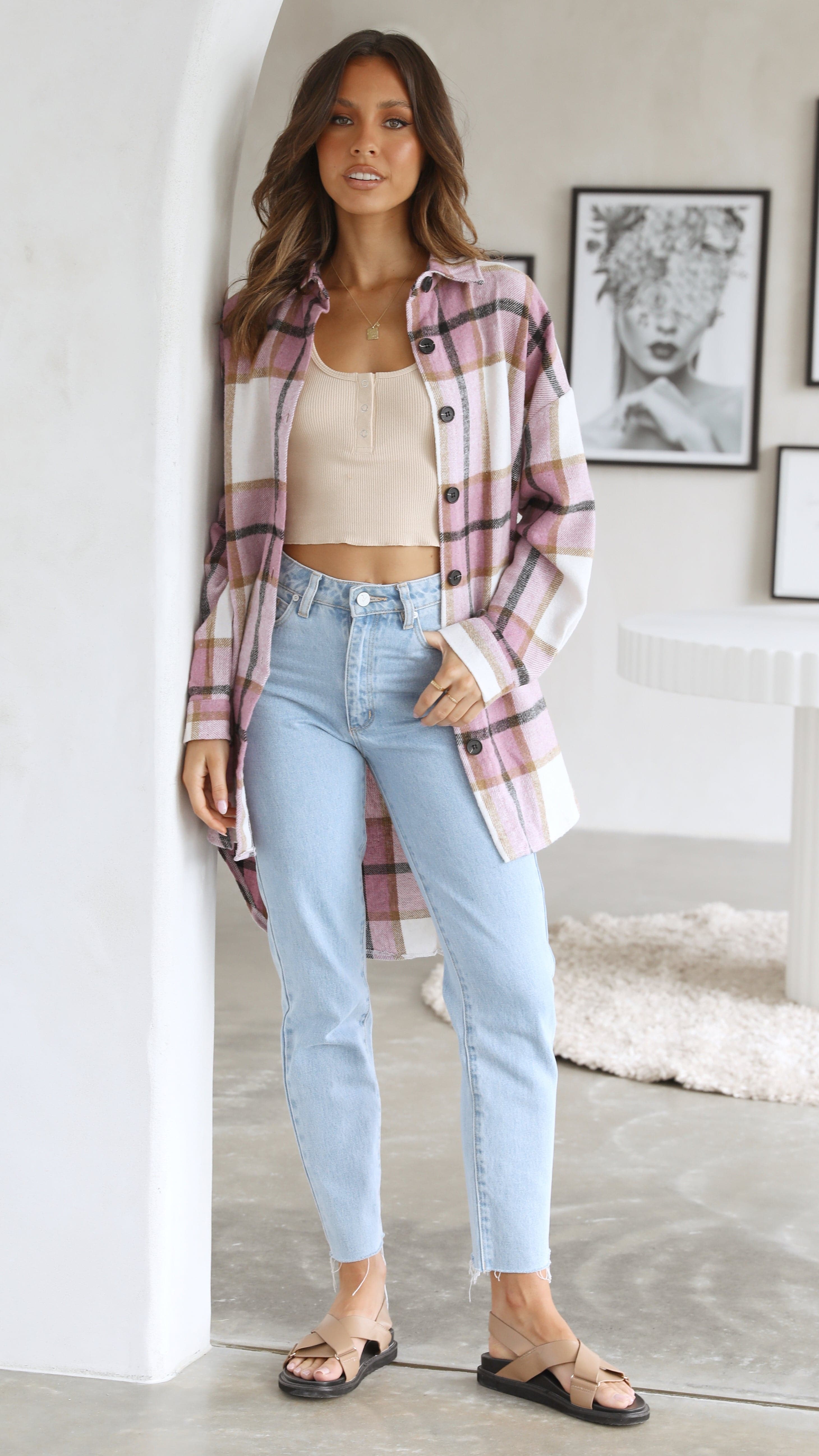 Viktoria Jacket - Pink Check-Sunshines Bliss
