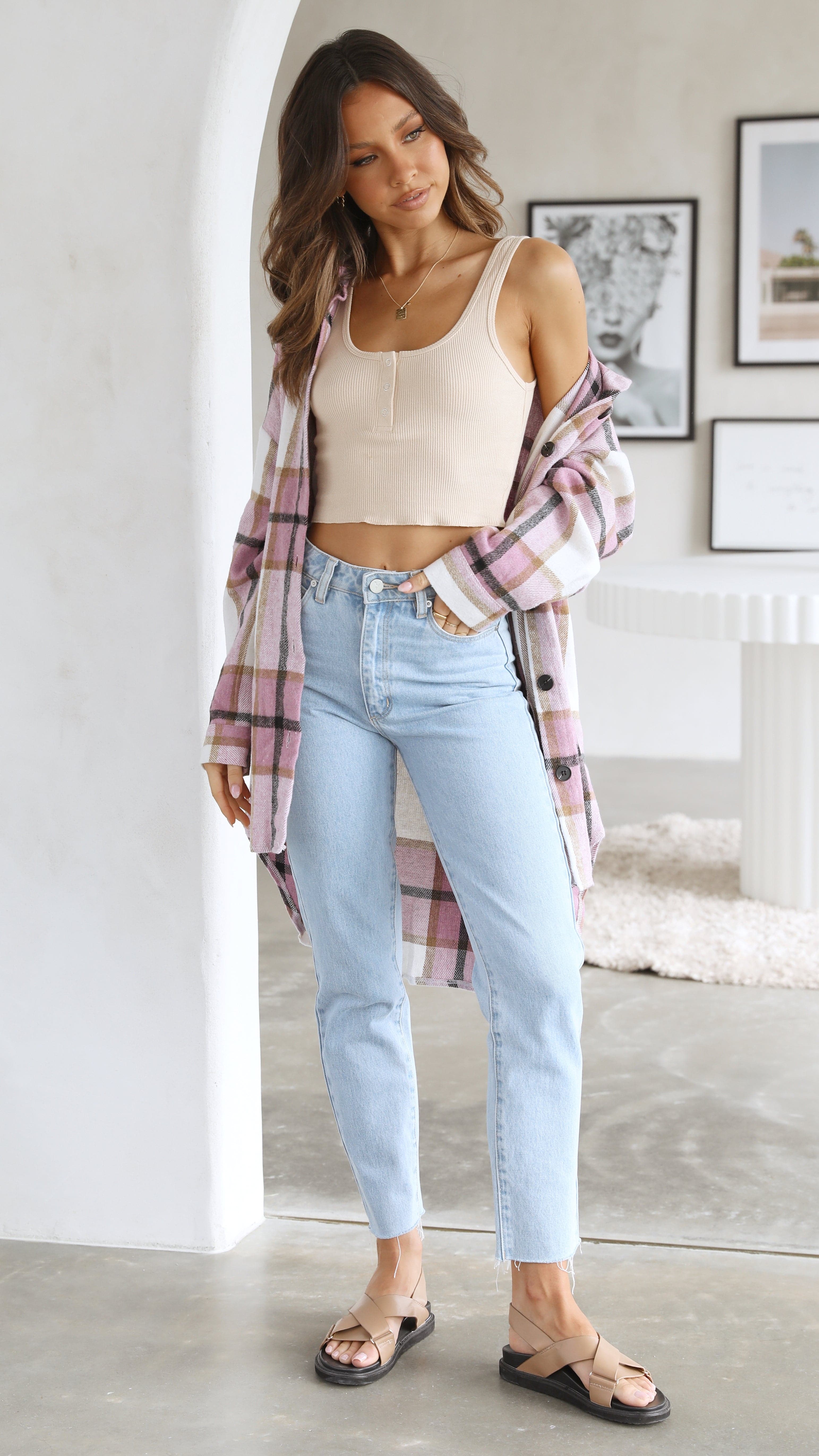 Viktoria Jacket - Pink Check-Sunshines Bliss