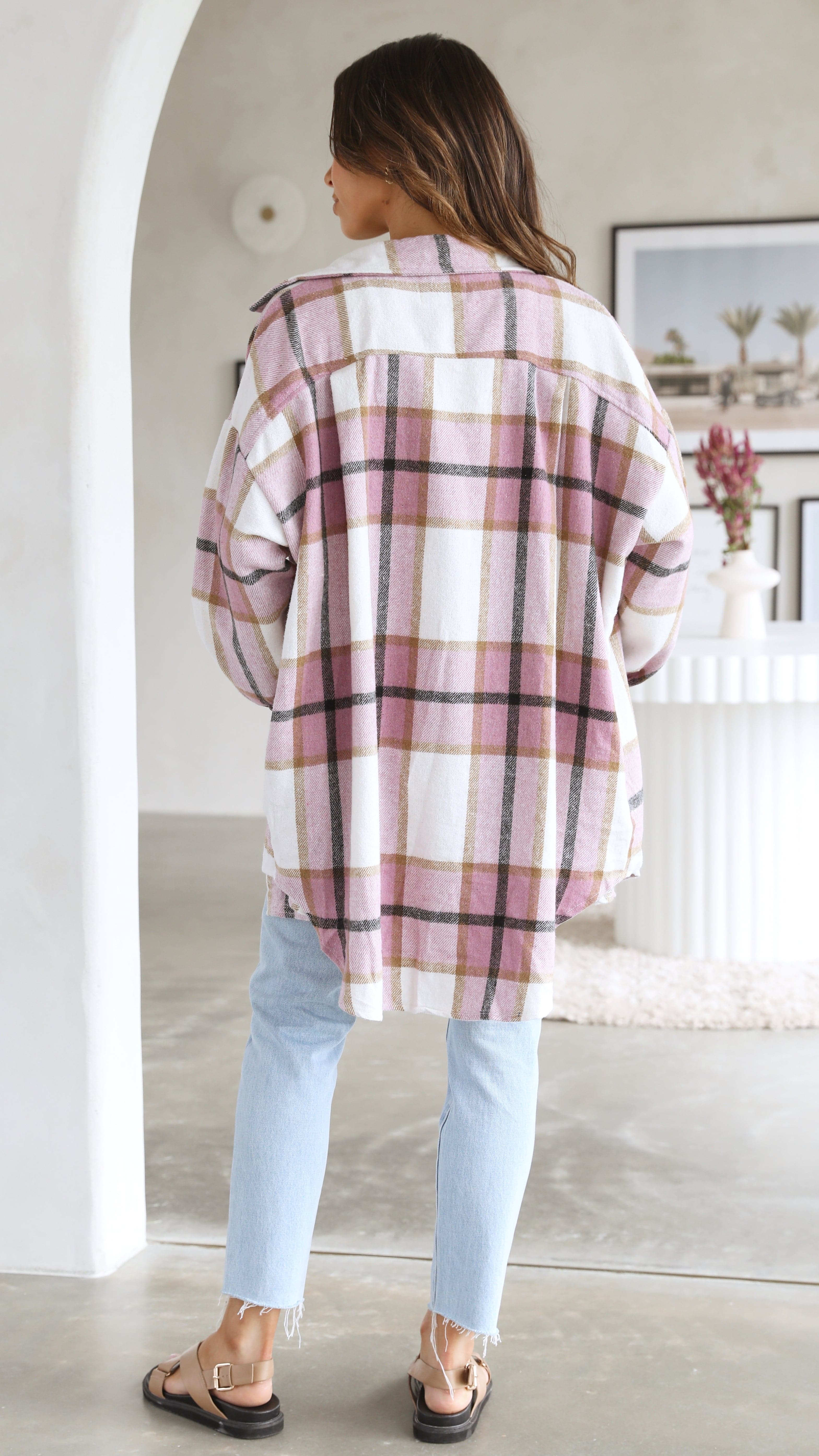 Viktoria Jacket - Pink Check-Sunshines Bliss